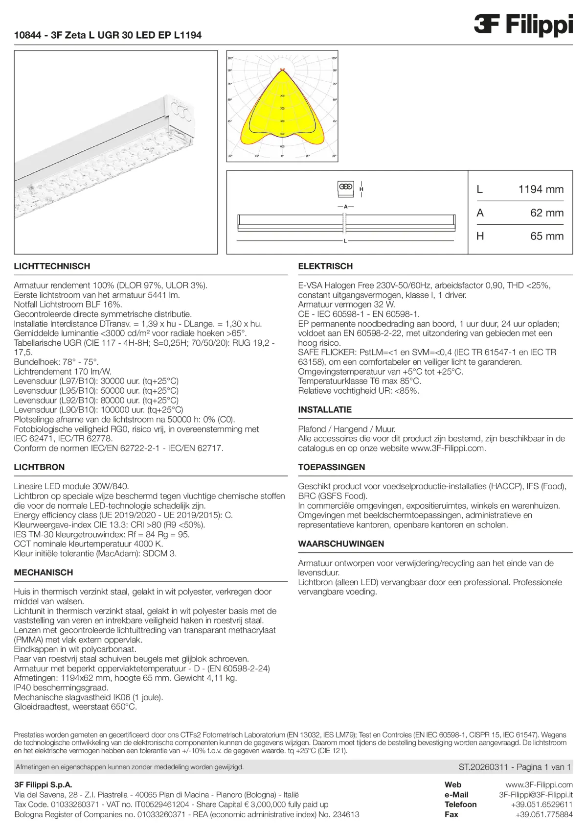 10844 - 3F Zeta L UGR 30 LED EP L1194 - Datasheet - nl