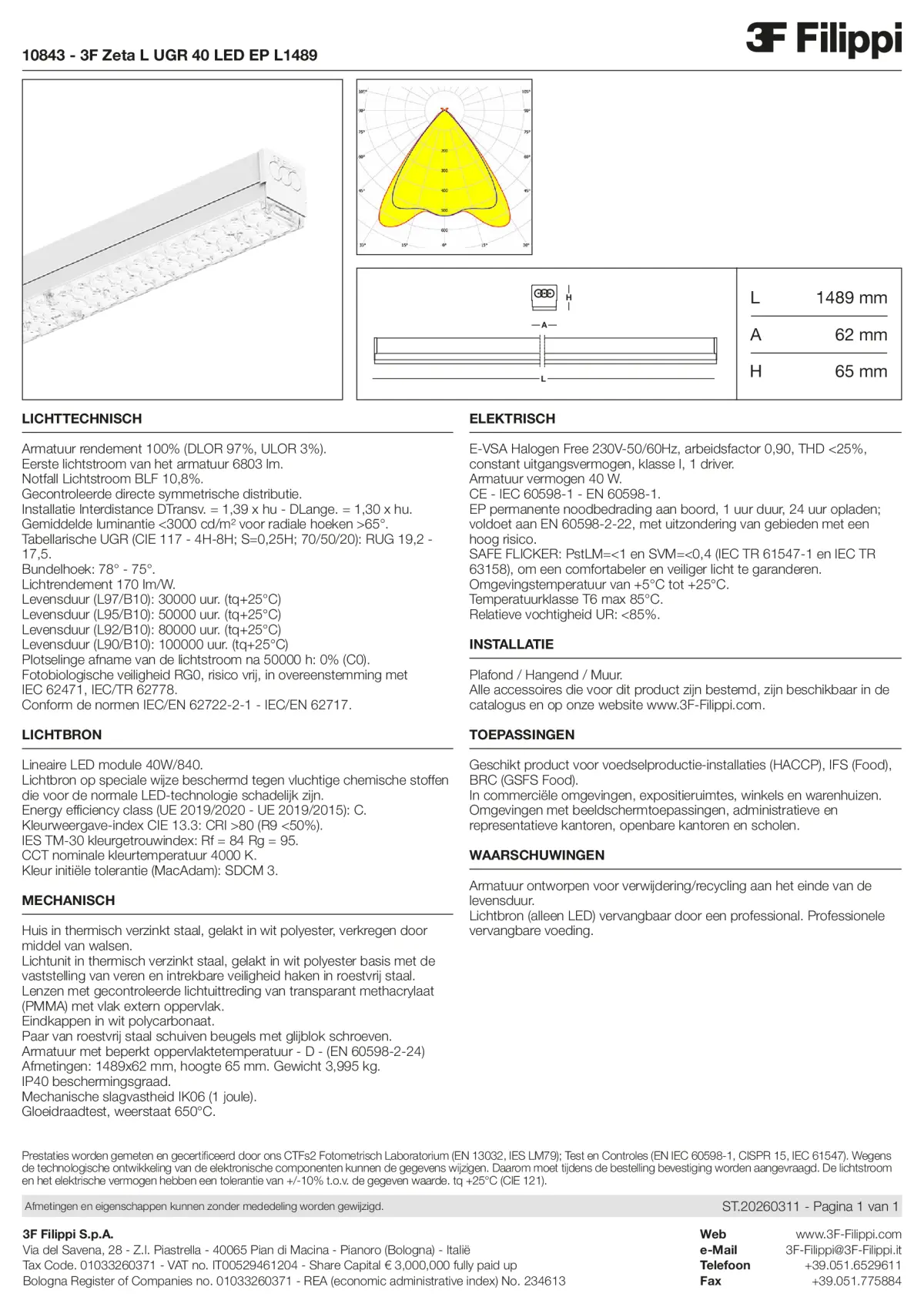 10843 - 3F Zeta L UGR 40 LED EP L1489 - Datasheet - nl