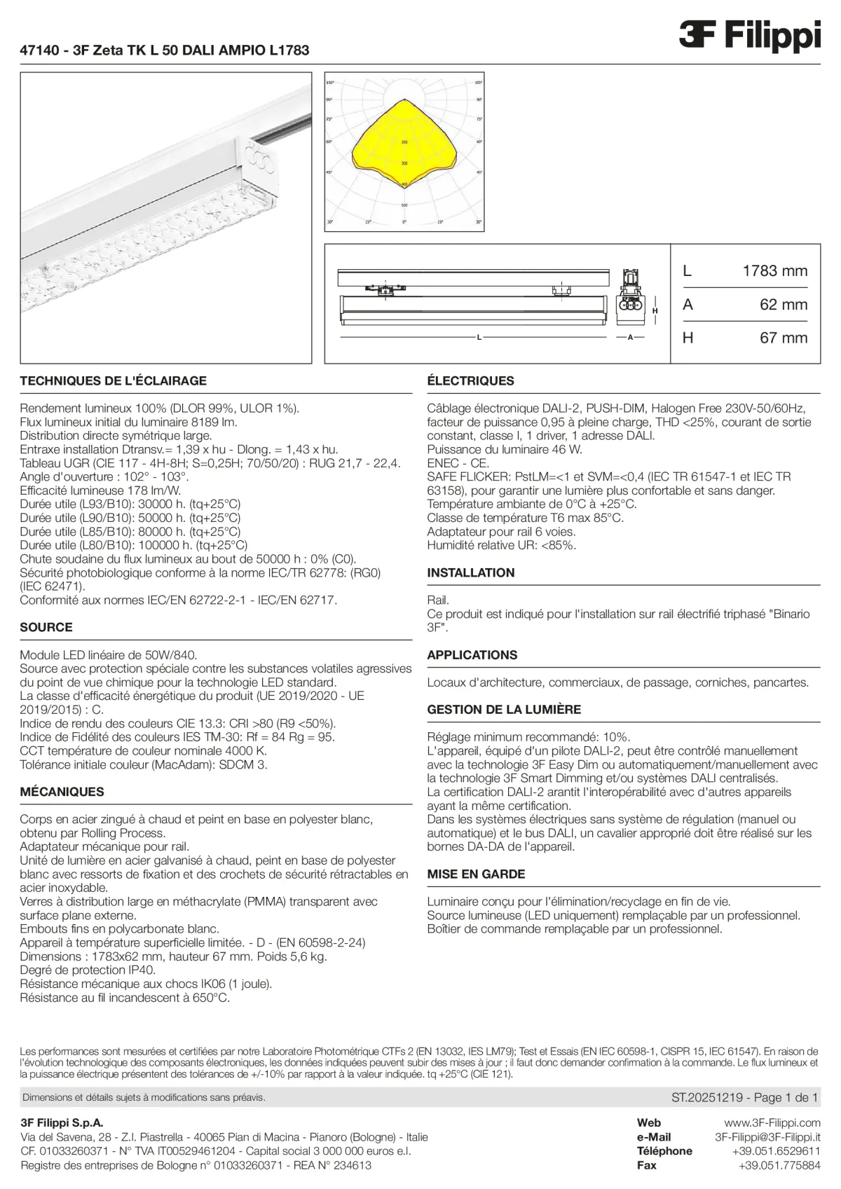 47140 - 3F Zeta TK L 50 DALI AMPIO L1783 - Datasheet - fr