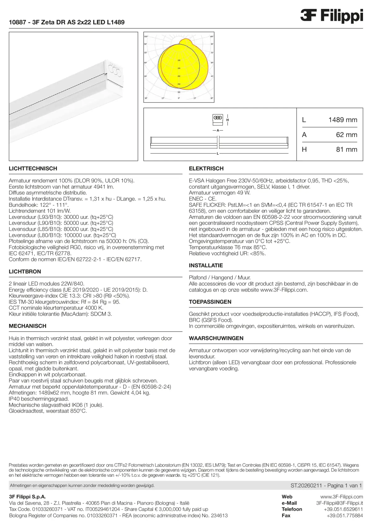 10887 - 3F Zeta DR AS 2x22 LED L1489 - Datasheet - nl