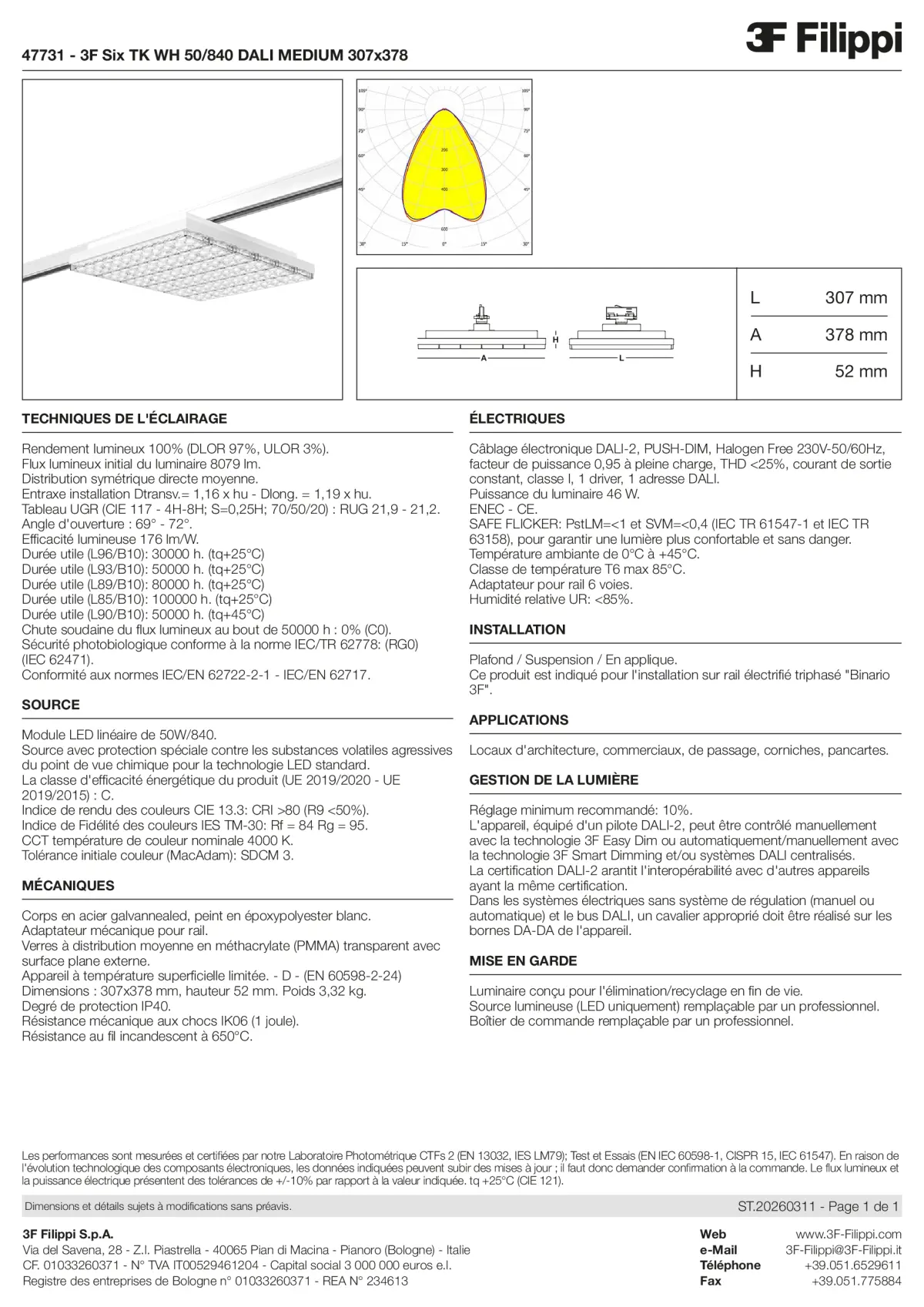 47731 - 3F Six TK WH 50-840 DALI MEDIUM 307x378 - Datasheet - fr