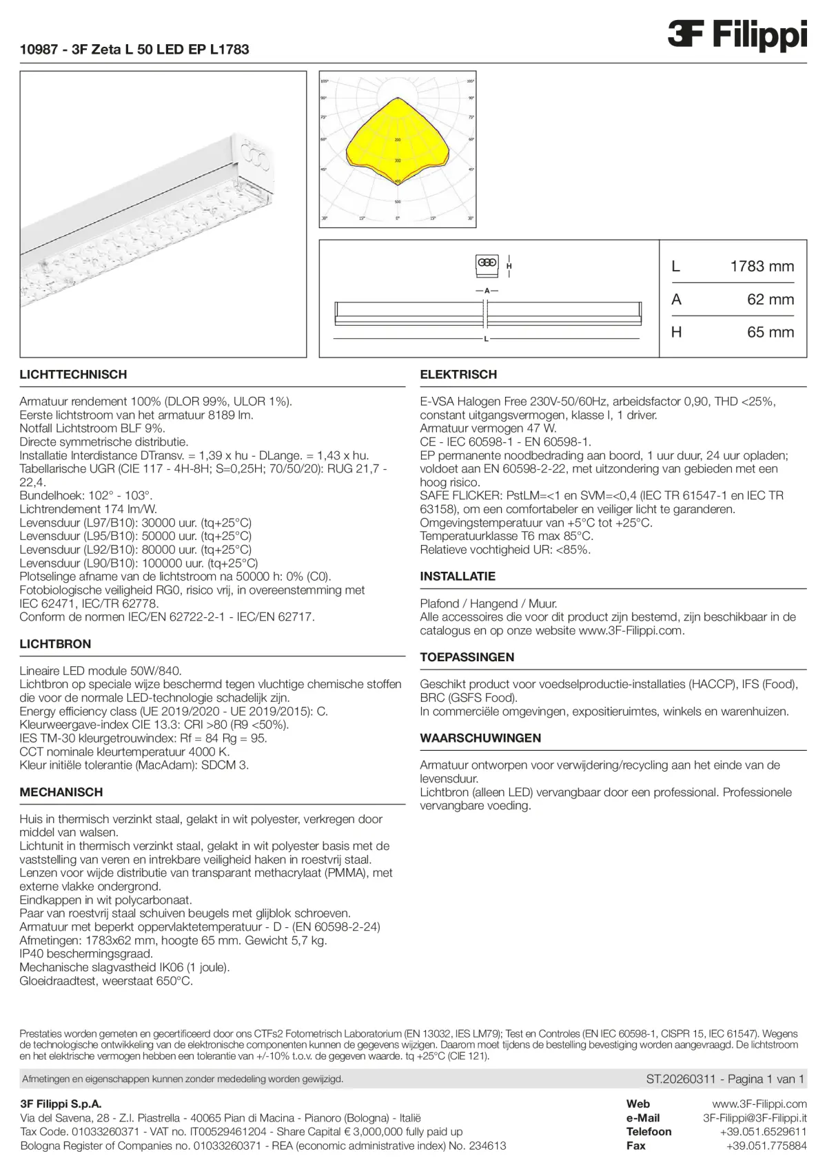 10987 - 3F Zeta L 50 LED EP L1783 - Datasheet - nl