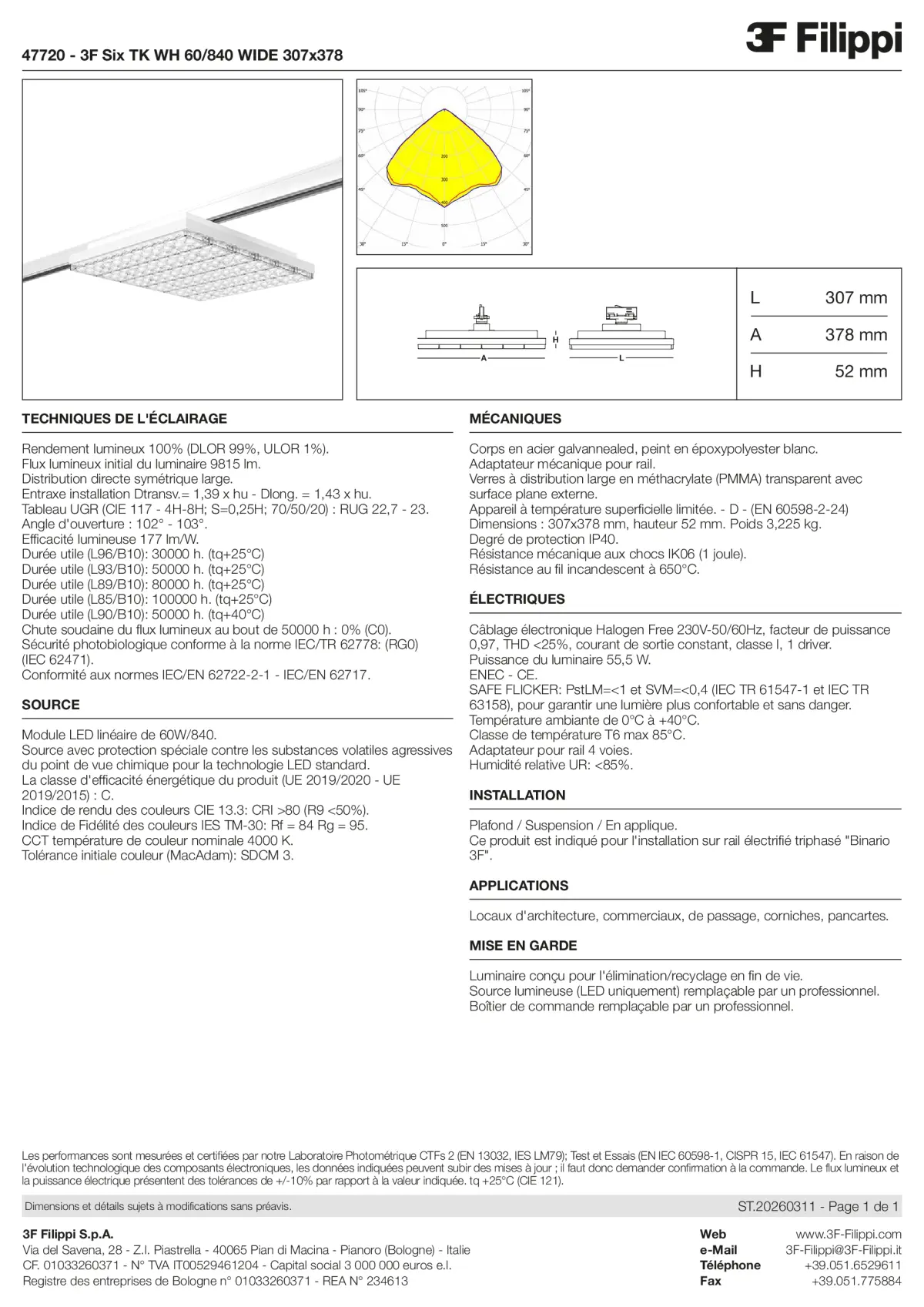 47720 - 3F Six TK WH 60-840 WIDE 307x378 - Datasheet - fr