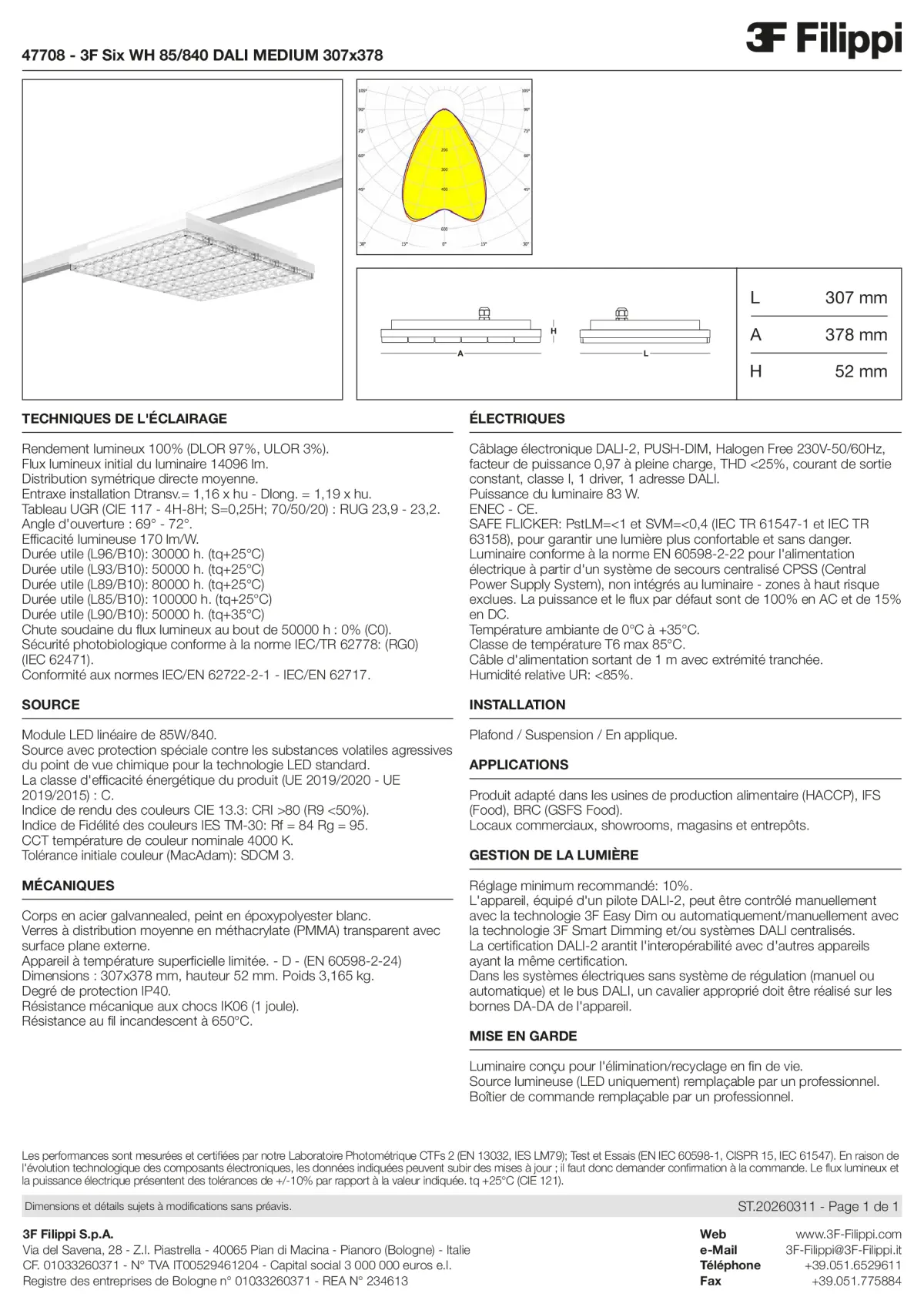 47708 - 3F Six WH 85-840 DALI MEDIUM 307x378 - Datasheet - fr