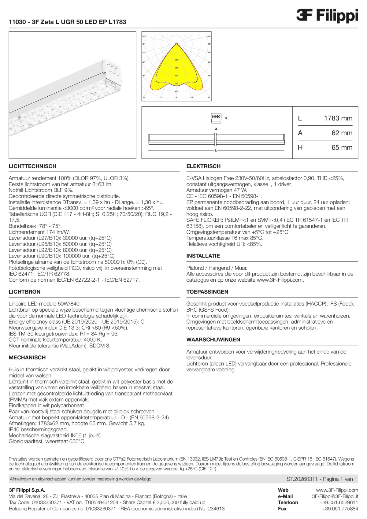 11030 - 3F Zeta L UGR 50 LED EP L1783 - Datasheet - nl
