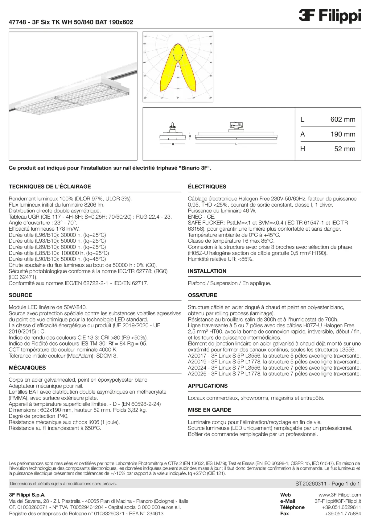 47748 - 3F Six TK WH 50-840 BAT 190x602 - Datasheet - fr