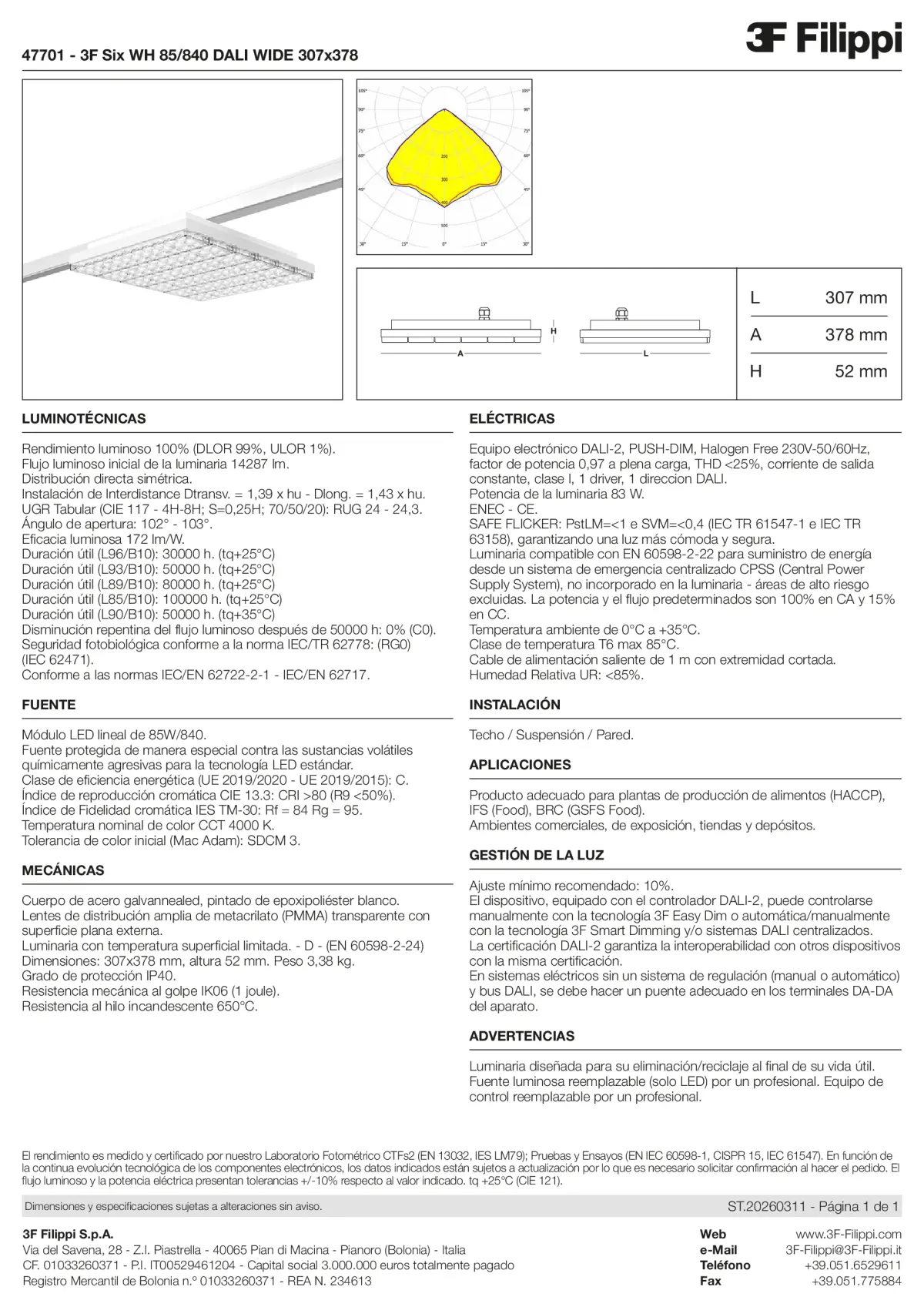 47701 - 3F Six WH 85-840 DALI WIDE 307x378 - Datasheet - es