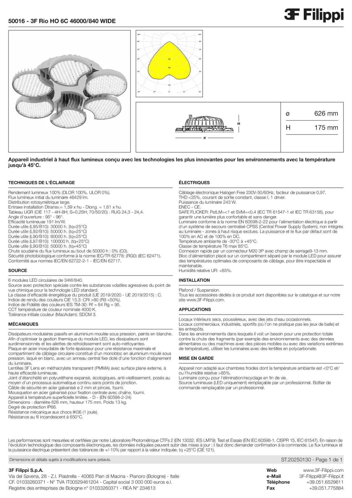 50016 - 3F Rio HO 6C 46000-840 WIDE - Datasheet - fr