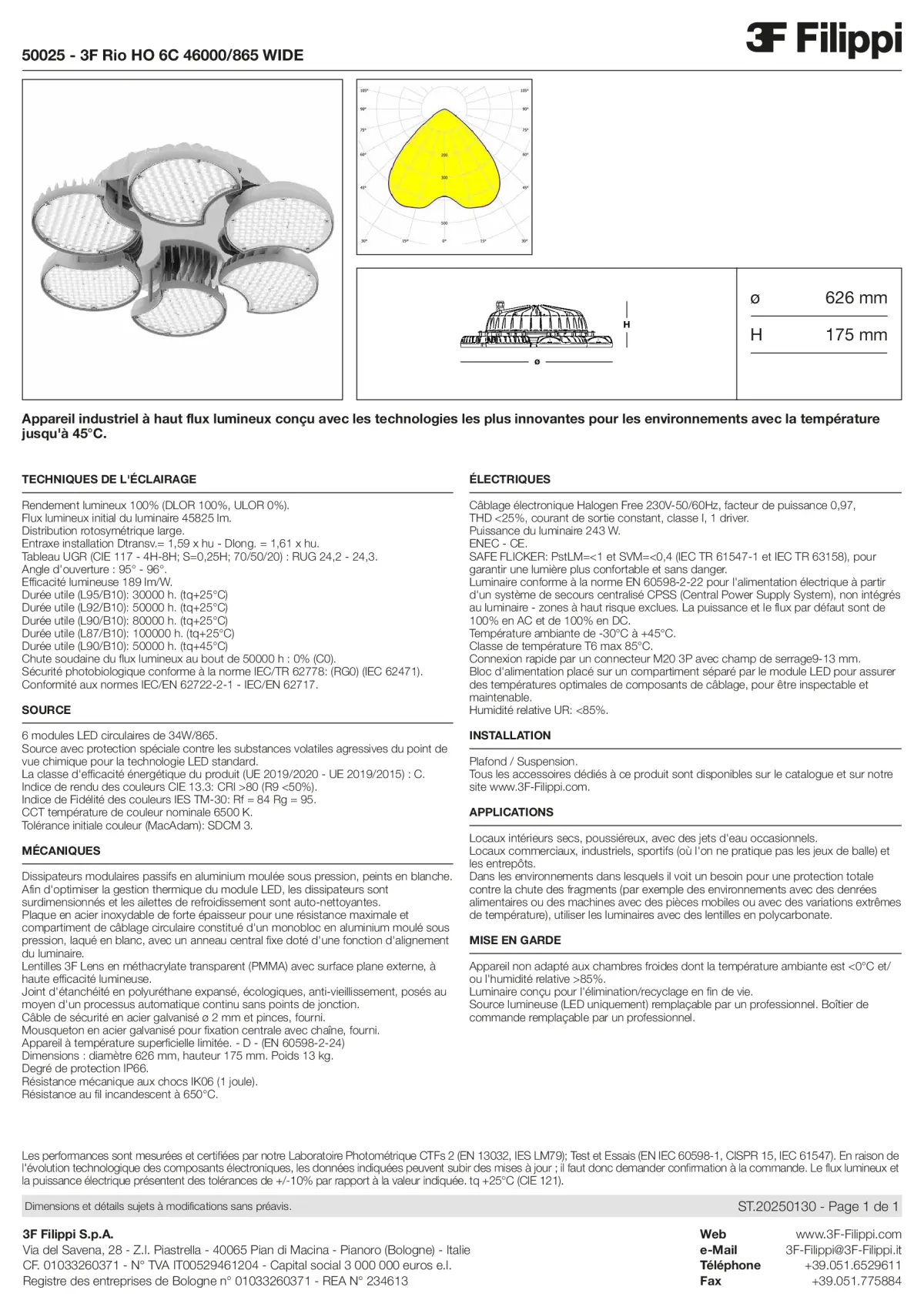50025 - 3F Rio HO 6C 46000-865 WIDE - Datasheet - fr