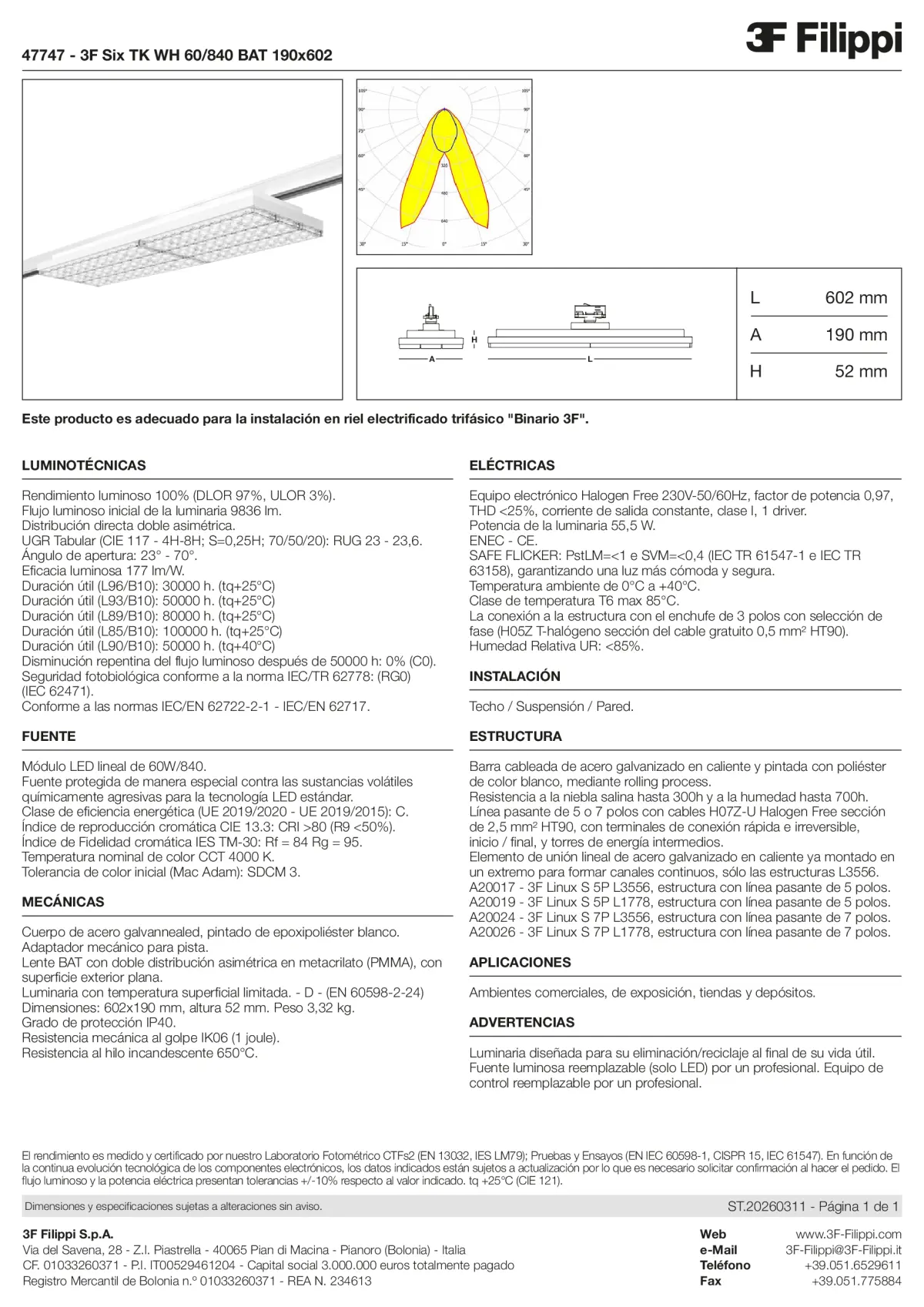 47747 - 3F Six TK WH 60-840 BAT 190x602 - Datasheet - es