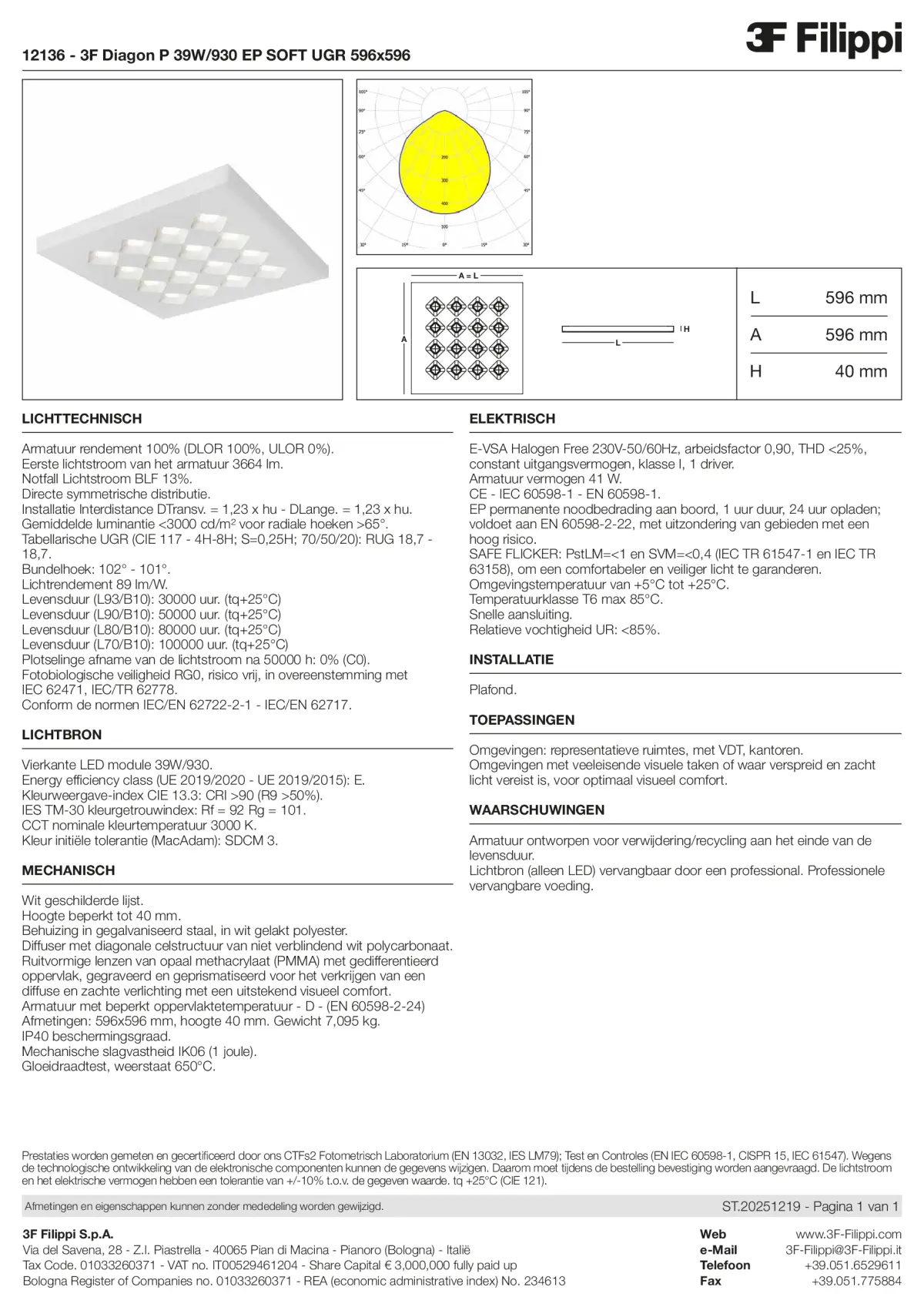 12136 - 3F Diagon P 39W-930 EP SOFT UGR 596x596 - Datasheet - nl