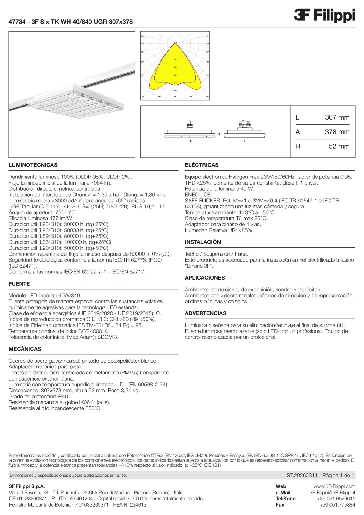 47734 - 3F Six TK WH 40-840 UGR 307x378 - Datasheet - es