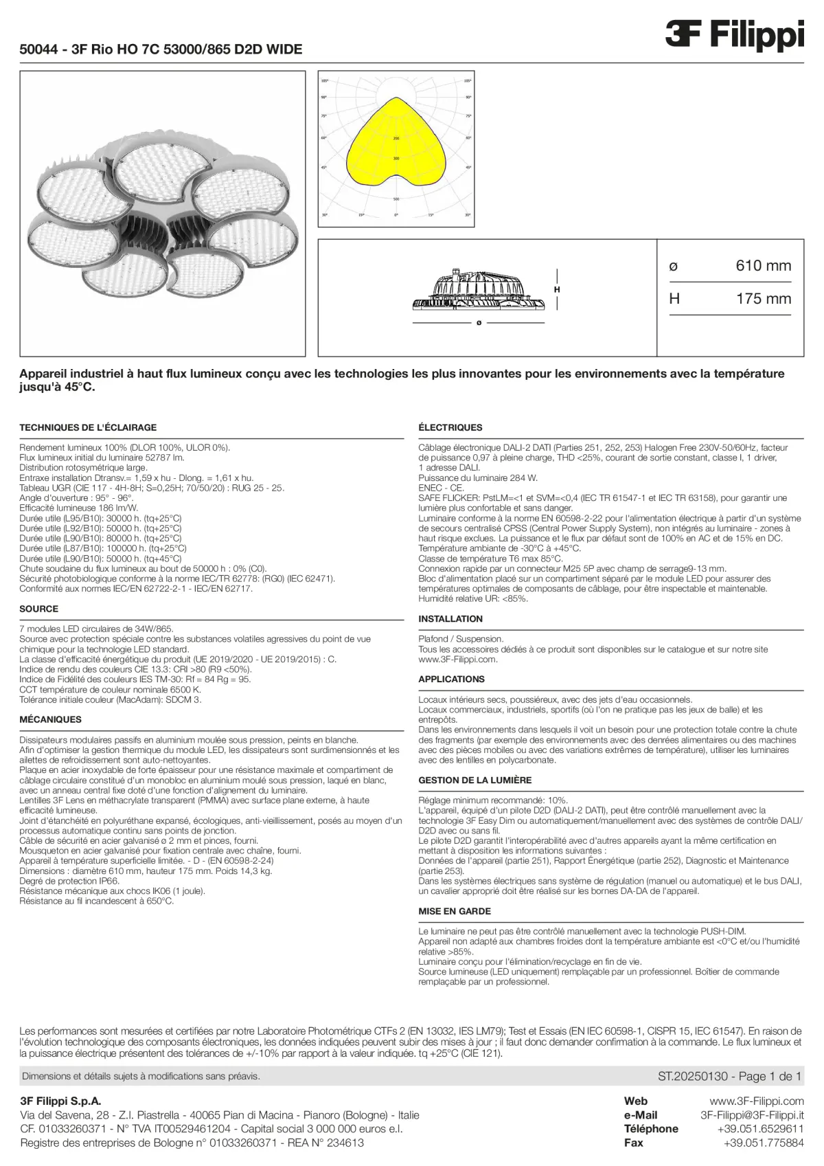50044 - 3F Rio HO 7C 53000-865 D2D WIDE - Datasheet - fr
