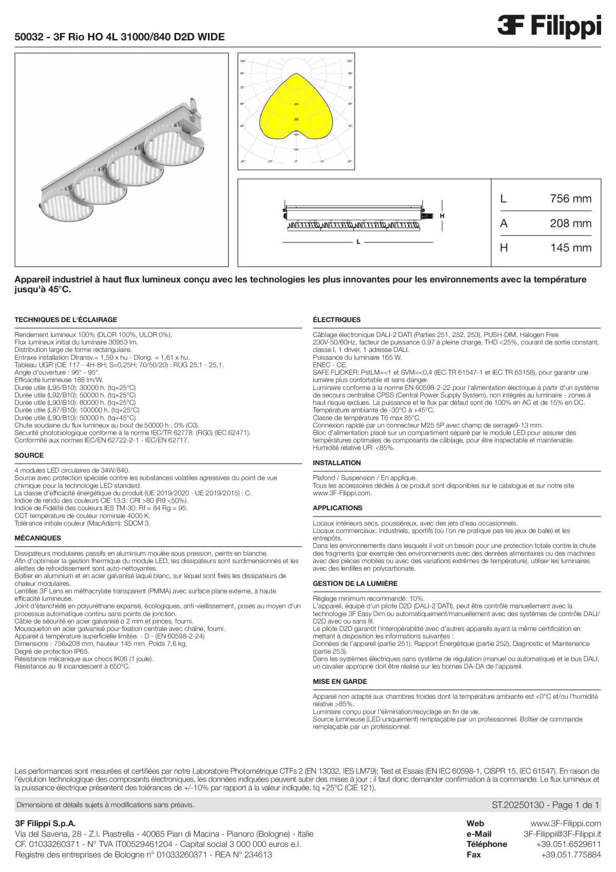 50032 - 3F Rio HO 4L 31000-840 D2D WIDE - Datasheet - fr