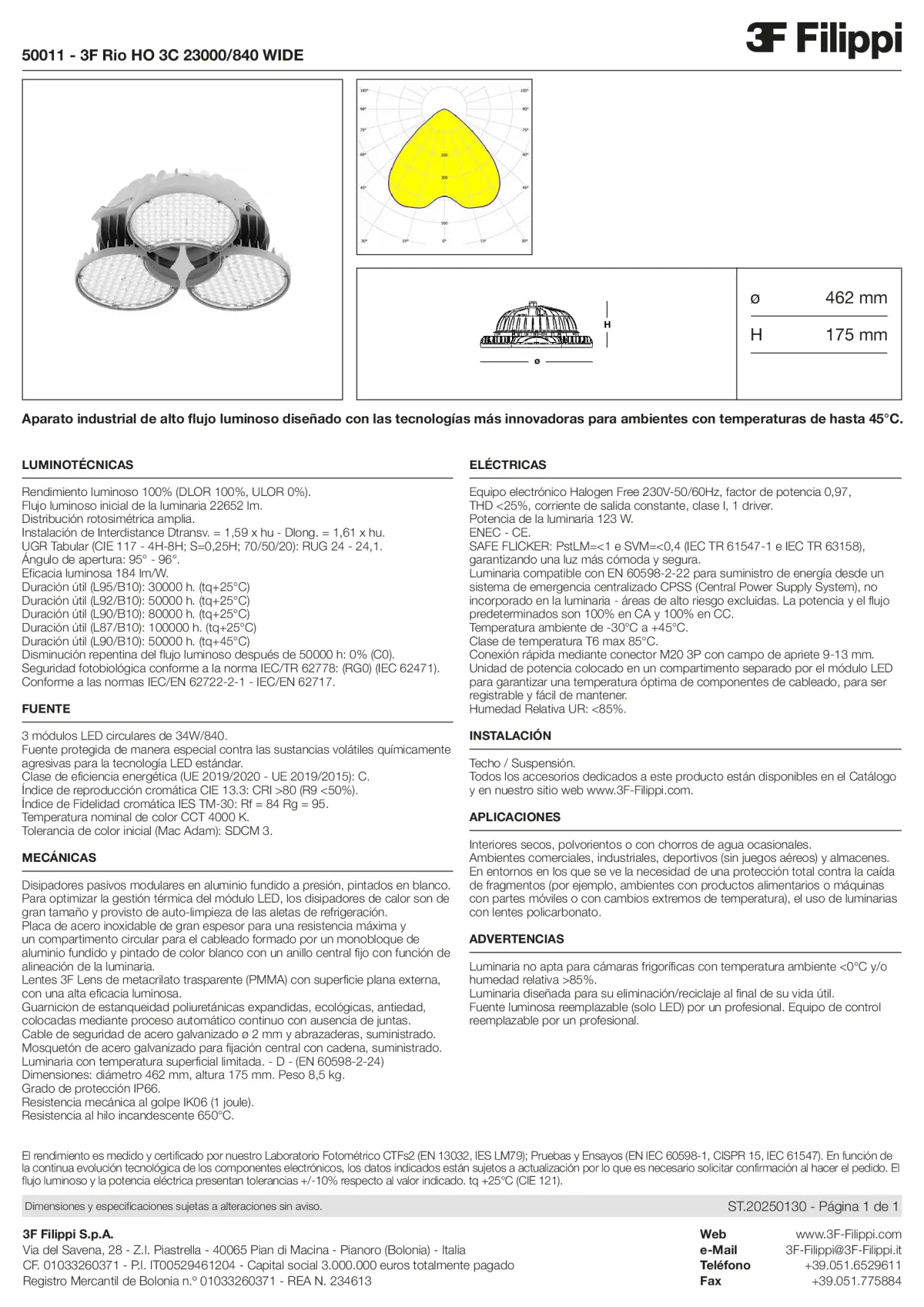 50011 - 3F Rio HO 3C 23000-840 WIDE - Datasheet - es