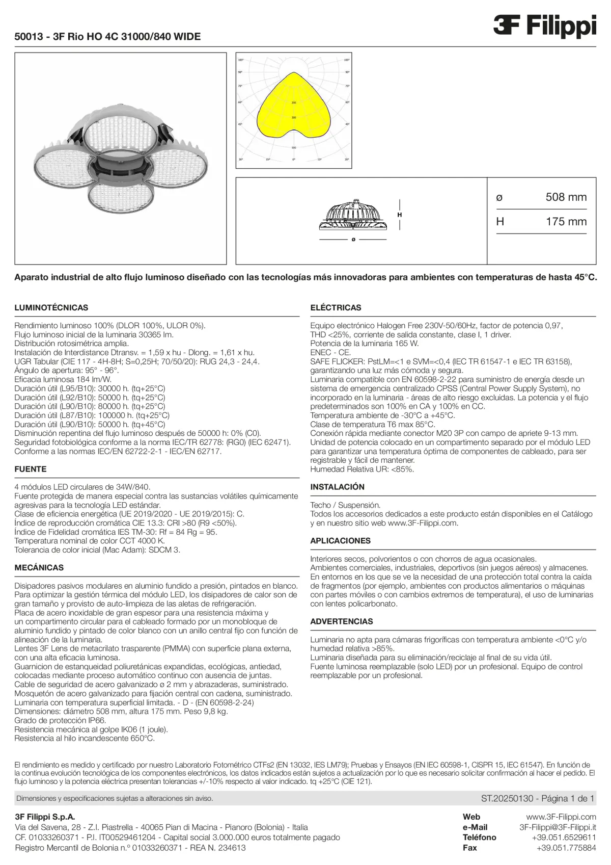 50013 - 3F Rio HO 4C 31000-840 WIDE - Datasheet - es