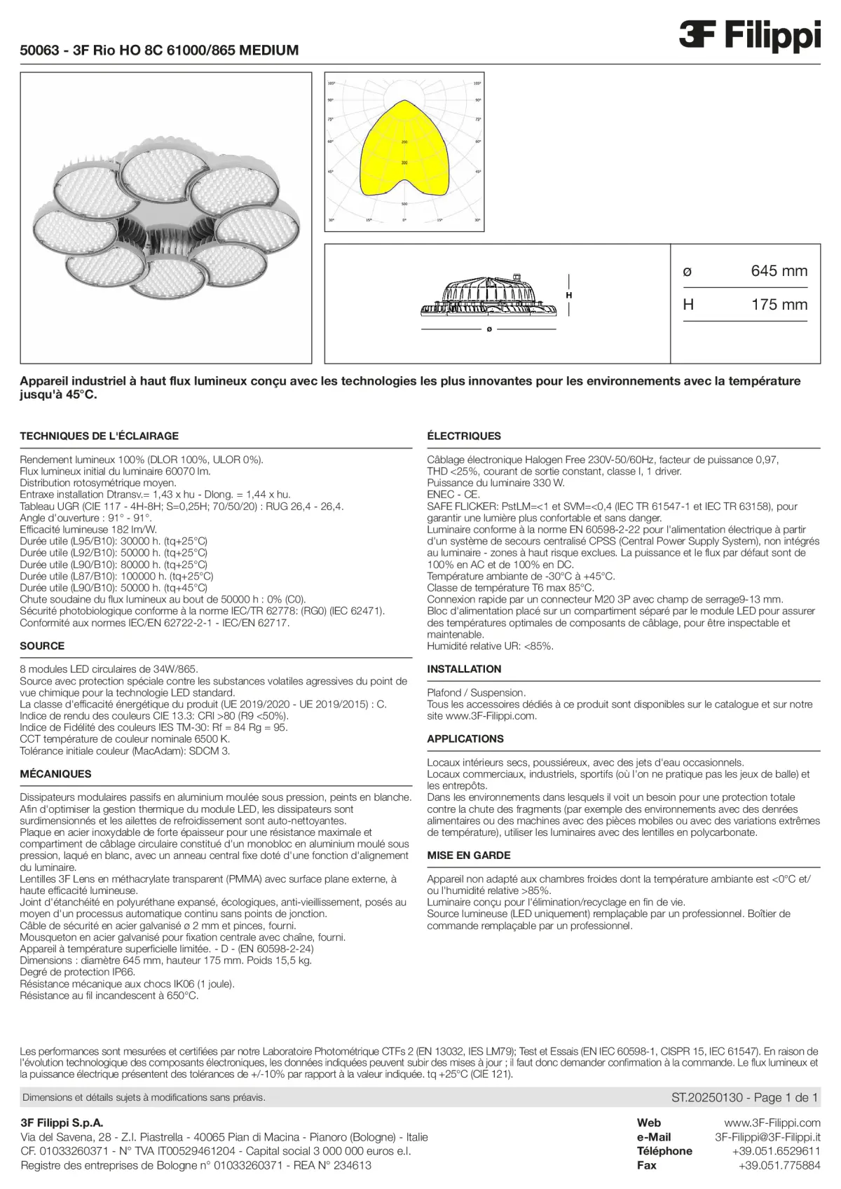 50063 - 3F Rio HO 8C 61000-865 MEDIUM - Datasheet - fr