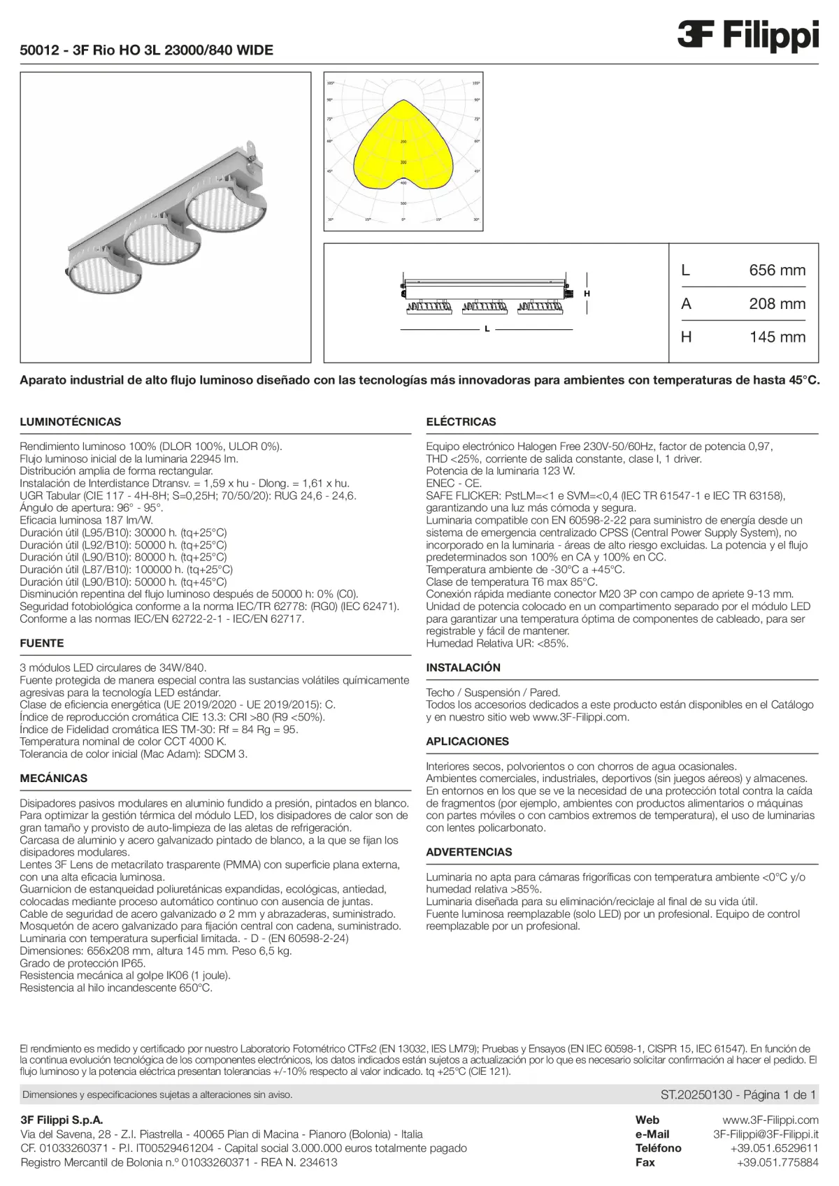 50012 - 3F Rio HO 3L 23000-840 WIDE - Datasheet - es