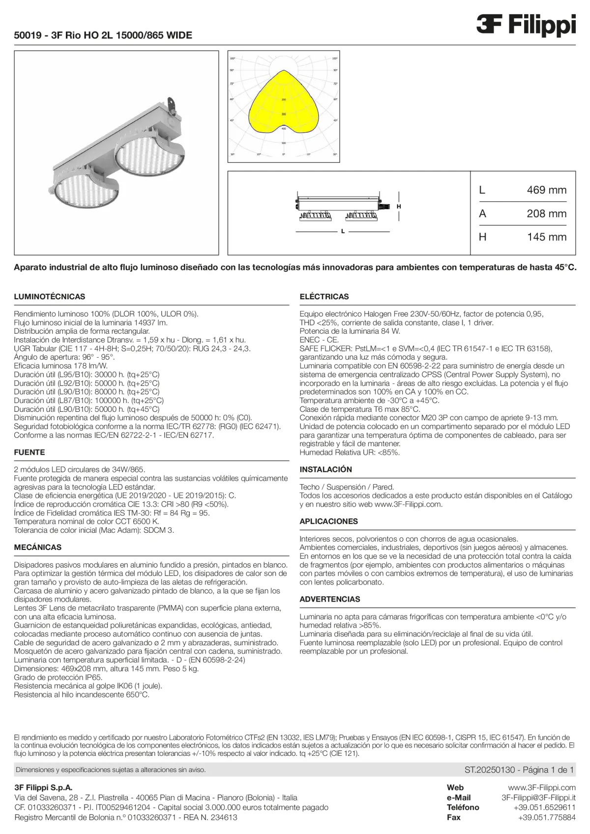 50019 - 3F Rio HO 2L 15000-865 WIDE - Datasheet - es