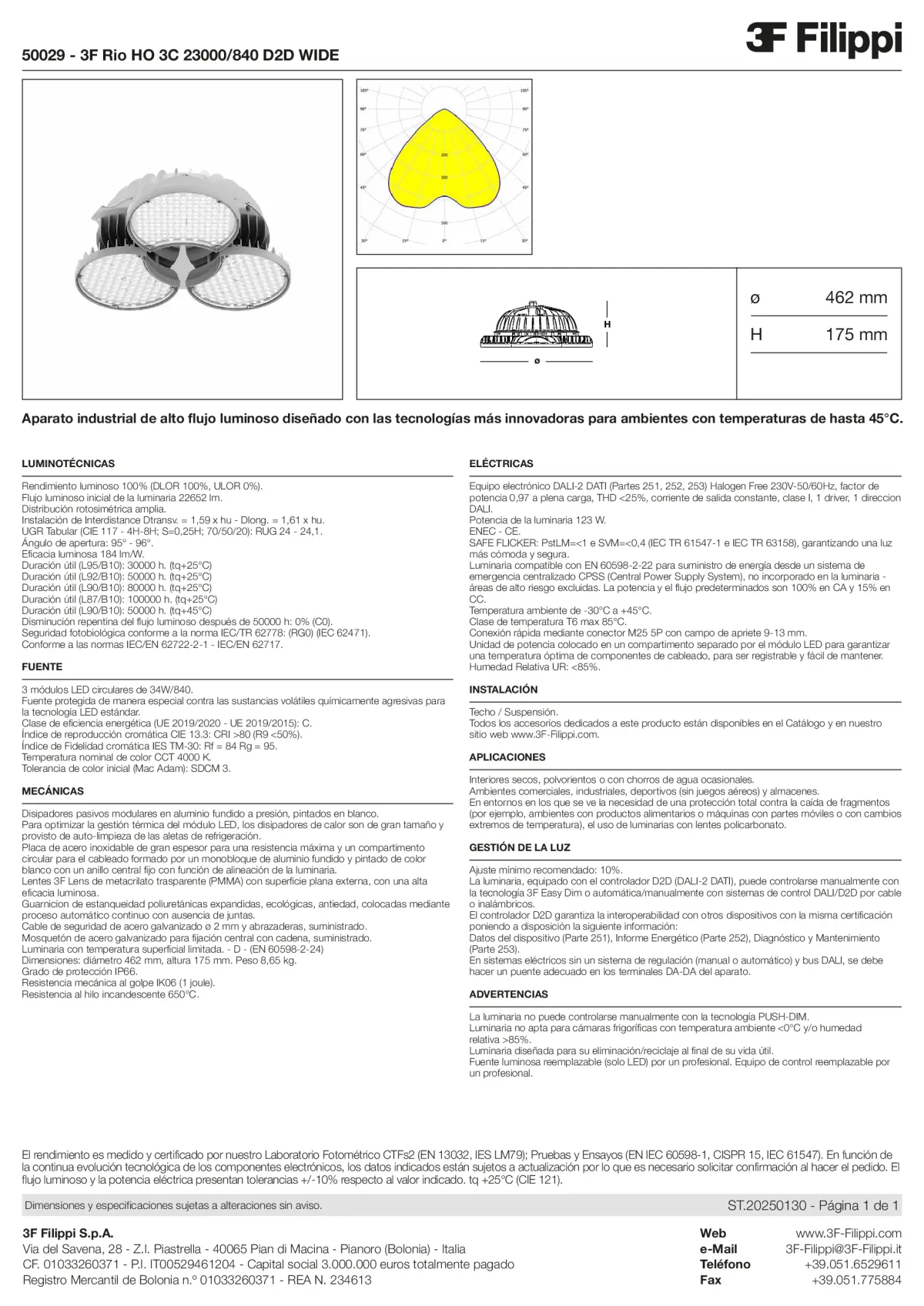 50029 - 3F Rio HO 3C 23000-840 D2D WIDE - Datasheet - es