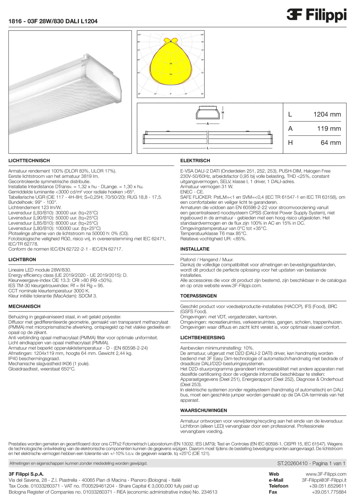 1816 - 03F 28W-830 DALI L1204 - Datasheet - nl