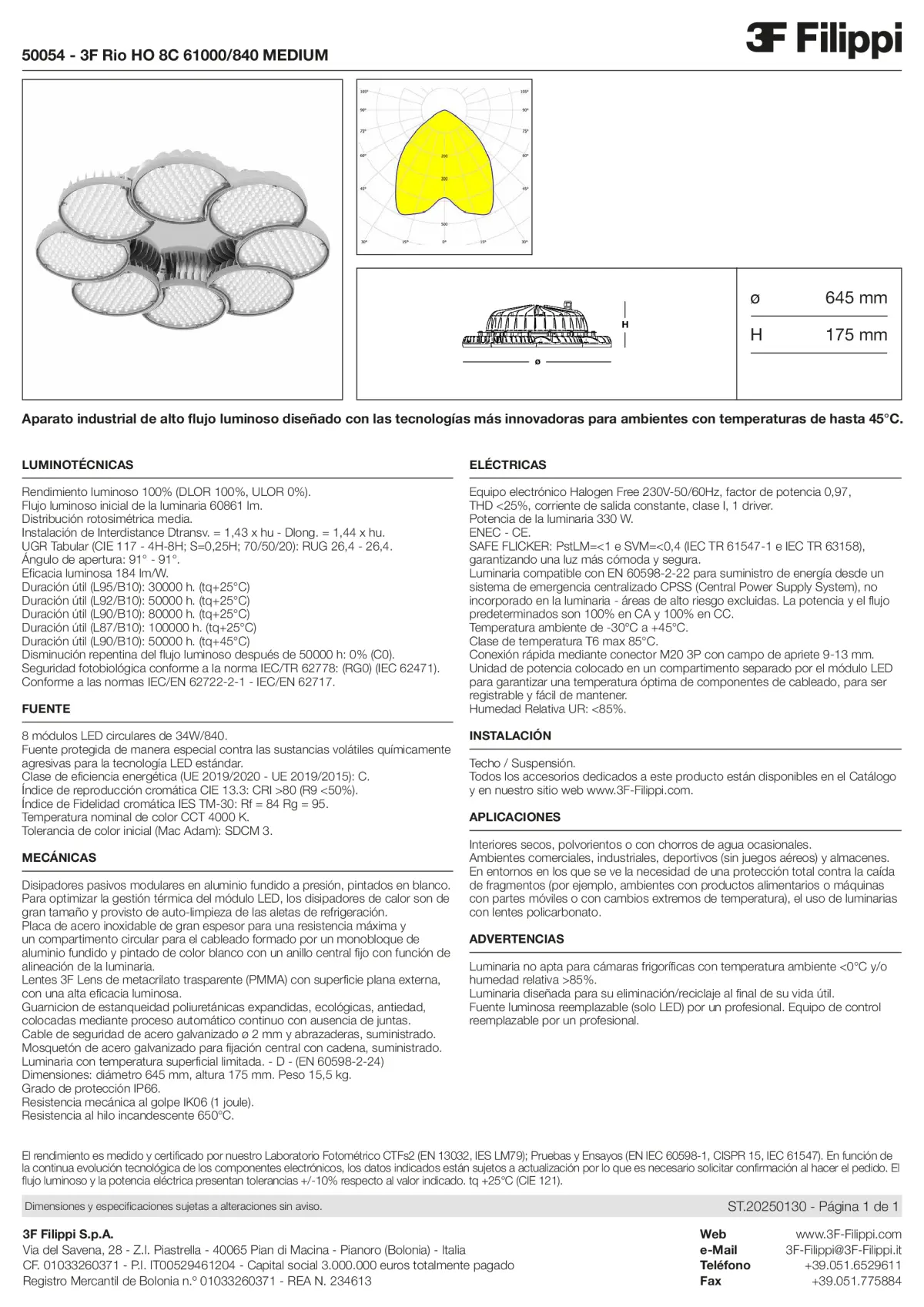 50054 - 3F Rio HO 8C 61000-840 MEDIUM - Datasheet - es