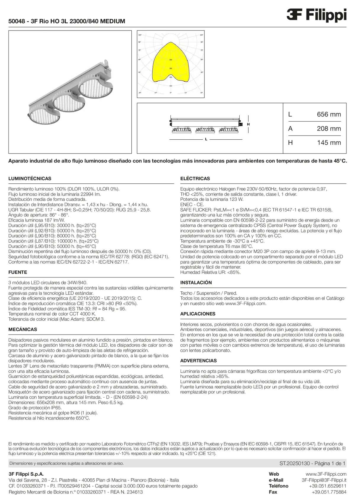 50048 - 3F Rio HO 3L 23000-840 MEDIUM - Datasheet - es
