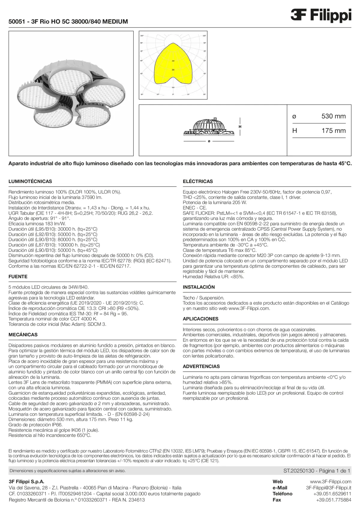 50051 - 3F Rio HO 5C 38000-840 MEDIUM - Datasheet - es