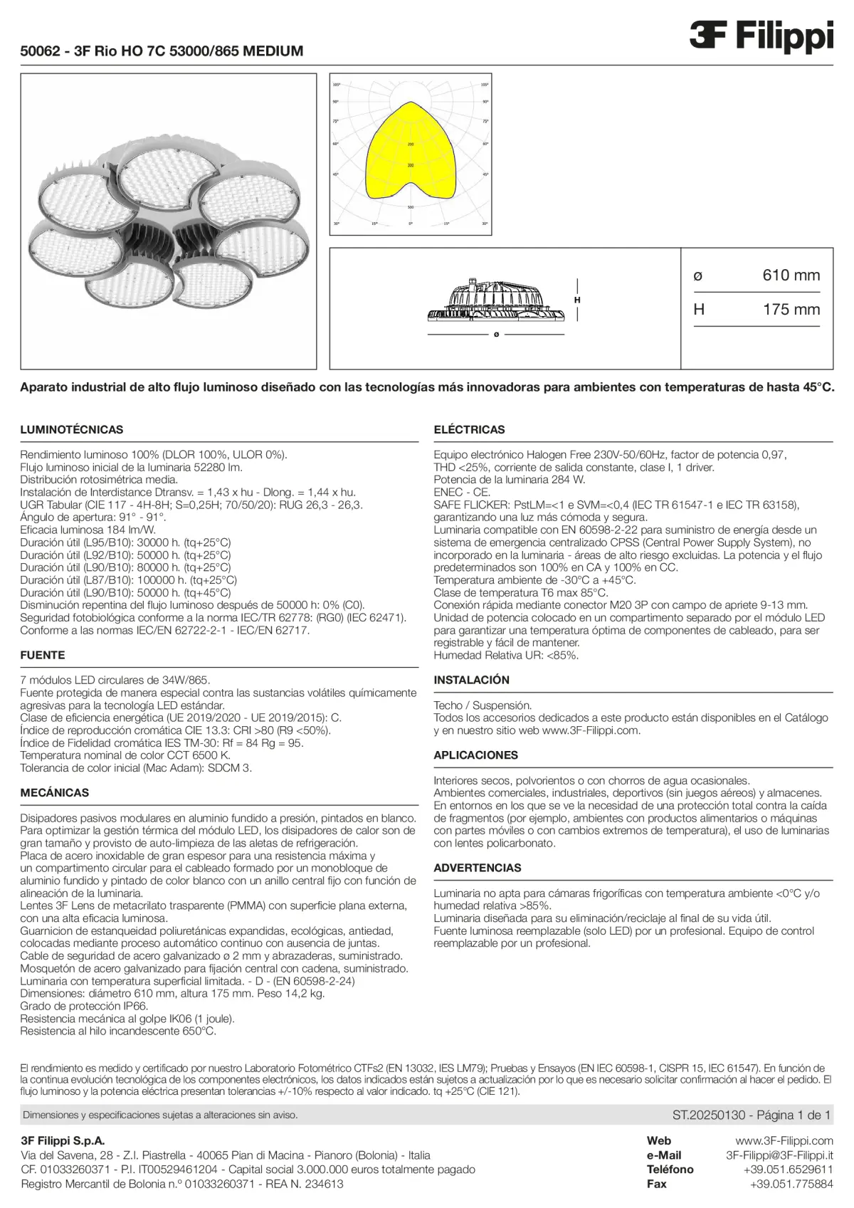 50062 - 3F Rio HO 7C 53000-865 MEDIUM - Datasheet - es