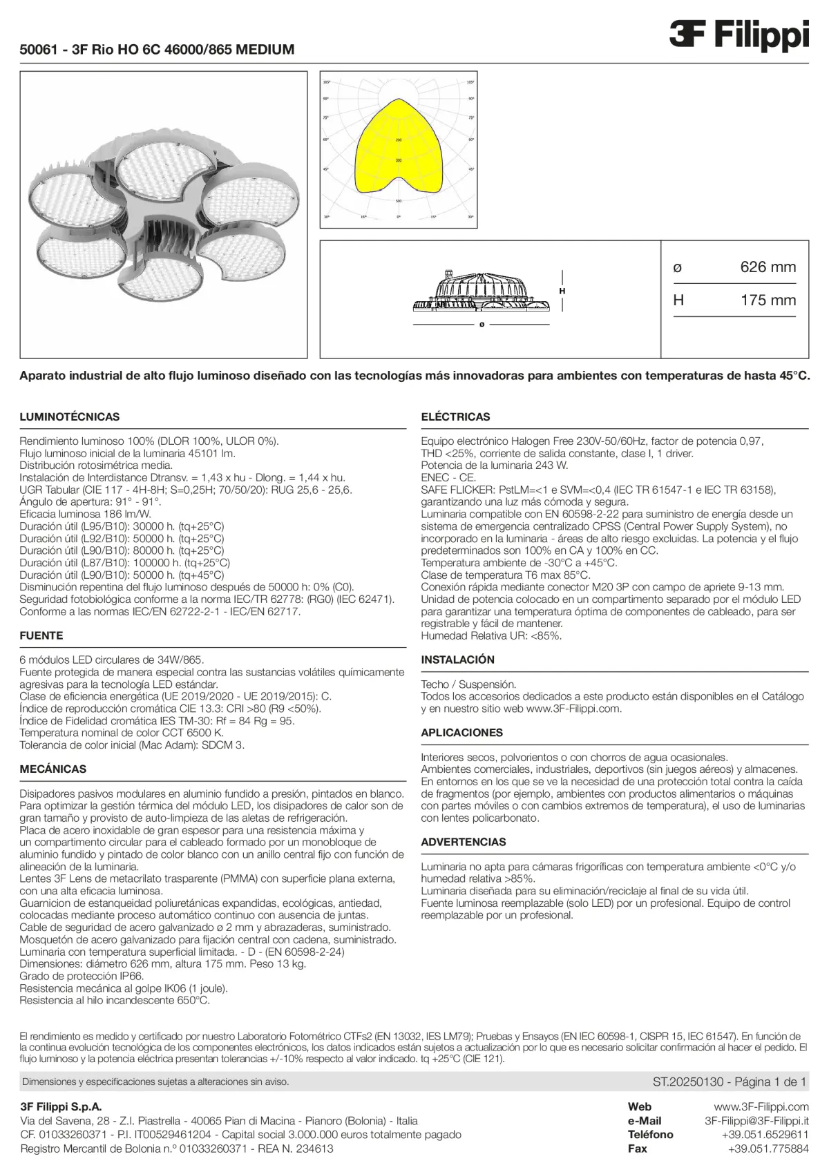 50061 - 3F Rio HO 6C 46000-865 MEDIUM - Datasheet - es