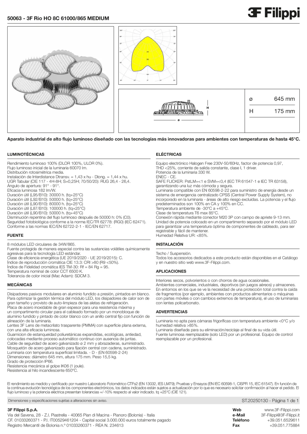 50063 - 3F Rio HO 8C 61000-865 MEDIUM - Datasheet - es