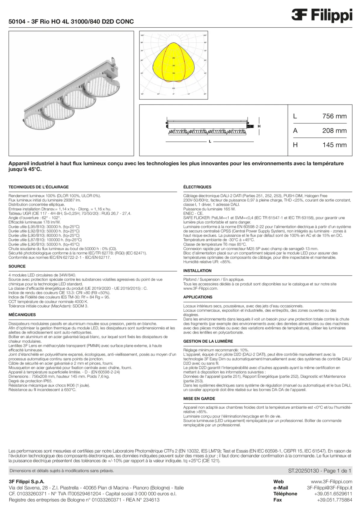 50104 - 3F Rio HO 4L 31000-840 D2D CONC - Datasheet - fr