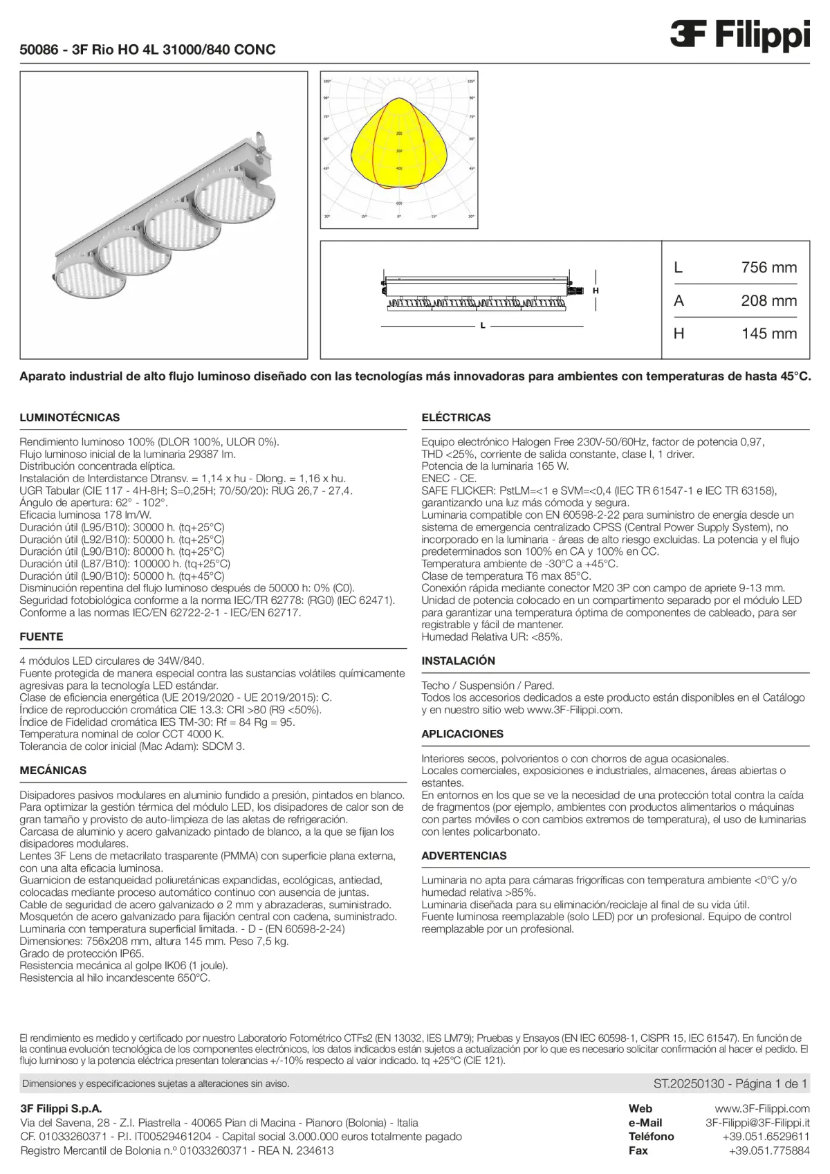 50086 - 3F Rio HO 4L 31000-840 CONC - Datasheet - es
