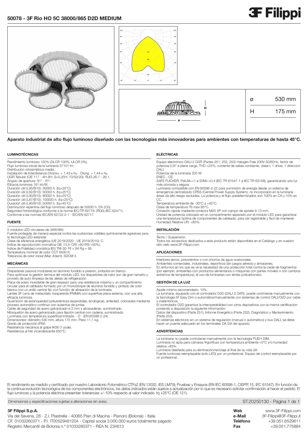 50078 - 3F Rio HO 5C 38000-865 D2D MEDIUM - Datasheet - es