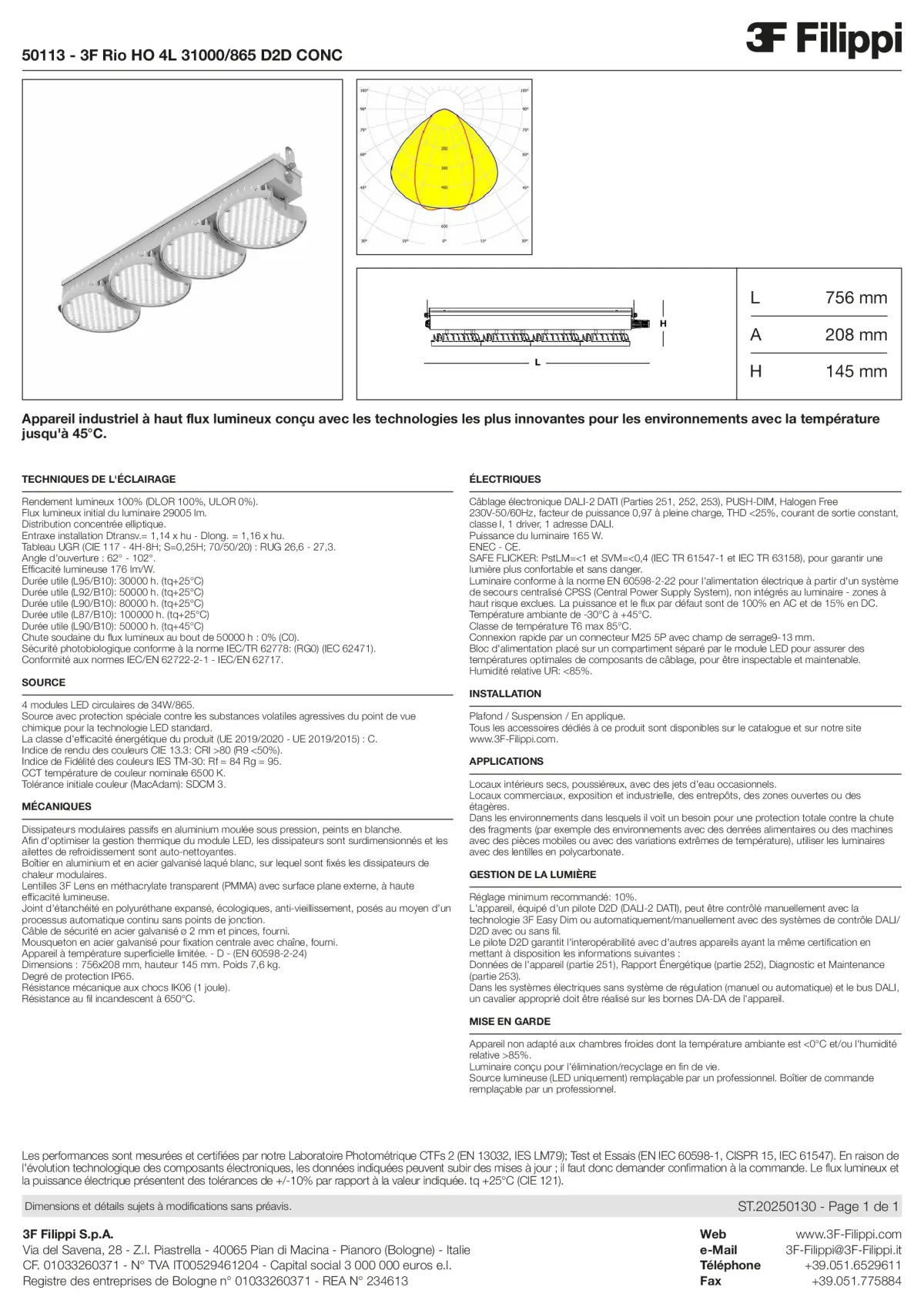 50113 - 3F Rio HO 4L 31000-865 D2D CONC - Datasheet - fr