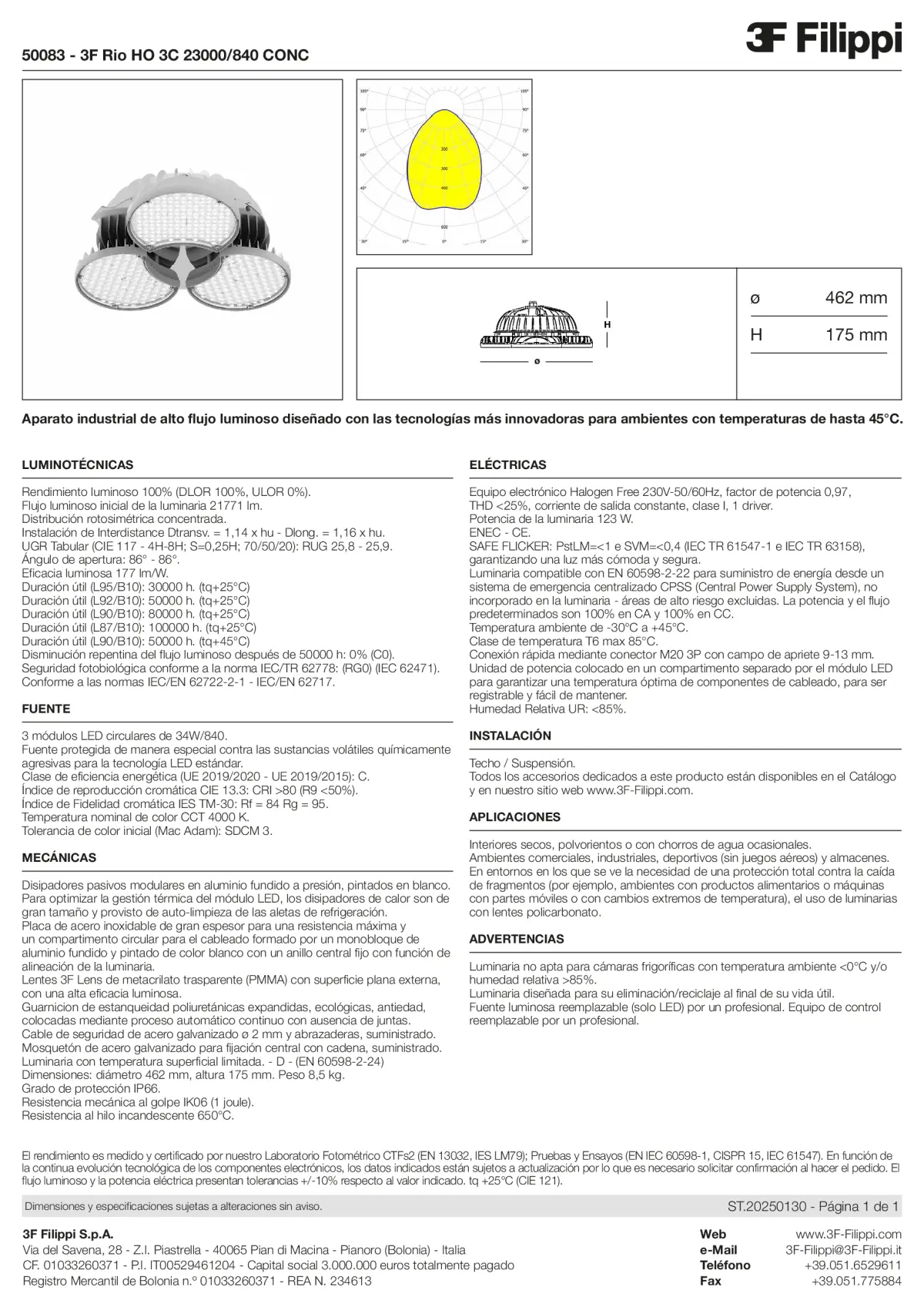 50083 - 3F Rio HO 3C 23000-840 CONC - Datasheet - es