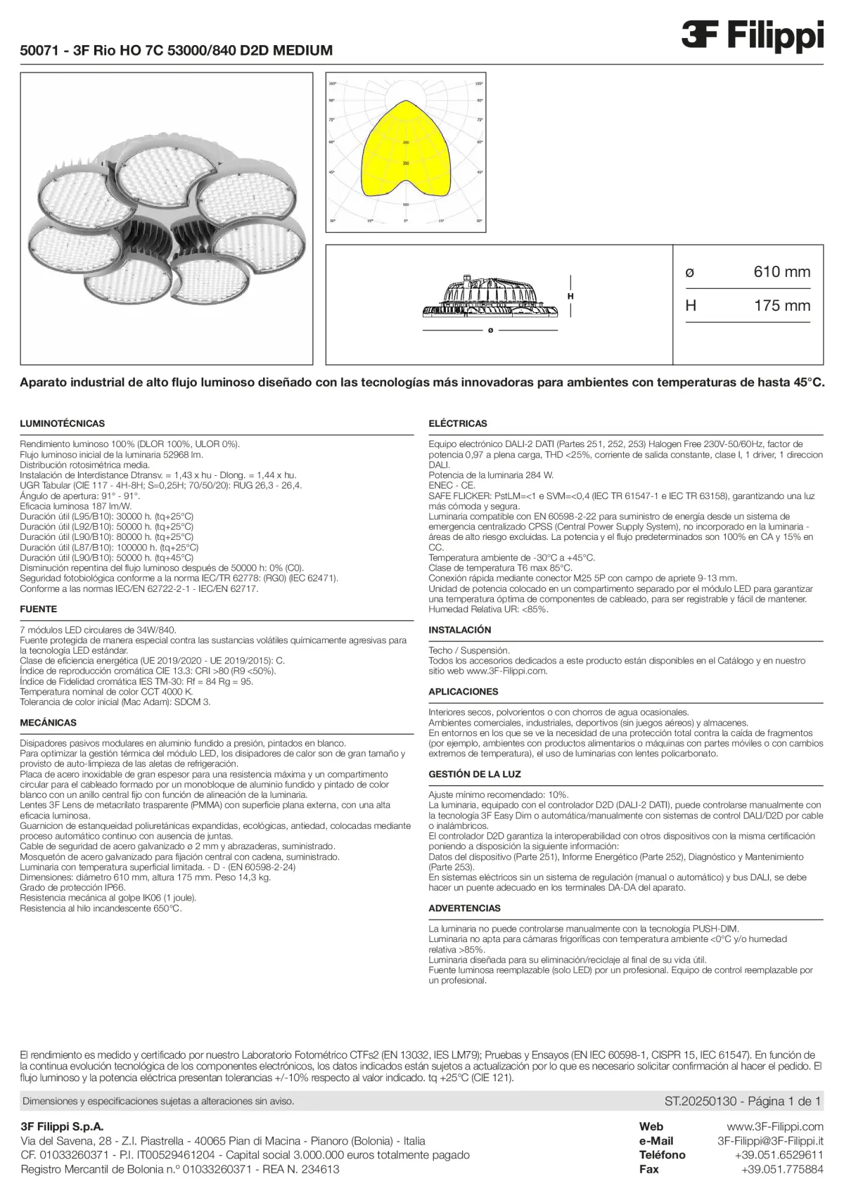 50071 - 3F Rio HO 7C 53000-840 D2D MEDIUM - Datasheet - es