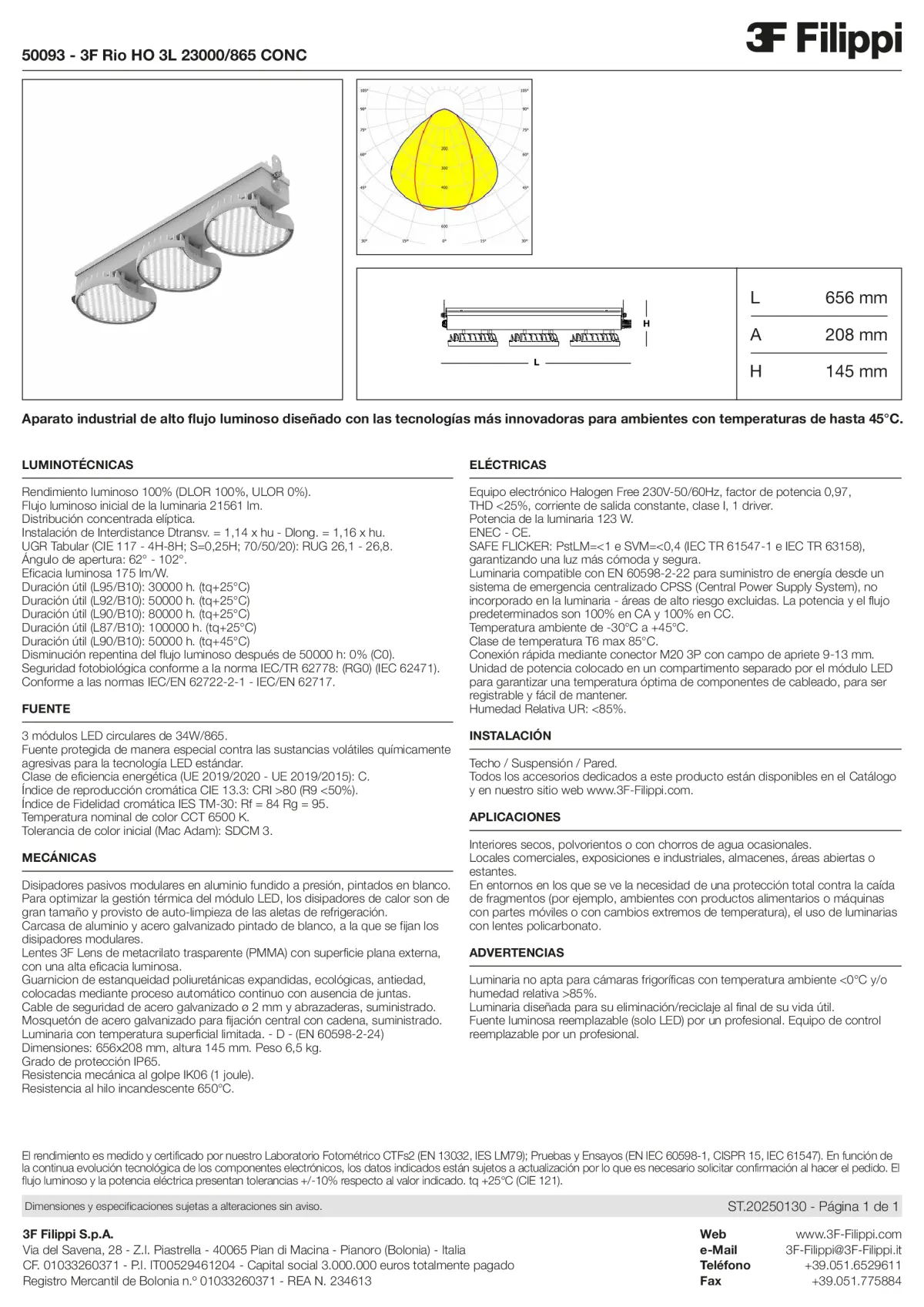 50093 - 3F Rio HO 3L 23000-865 CONC - Datasheet - es