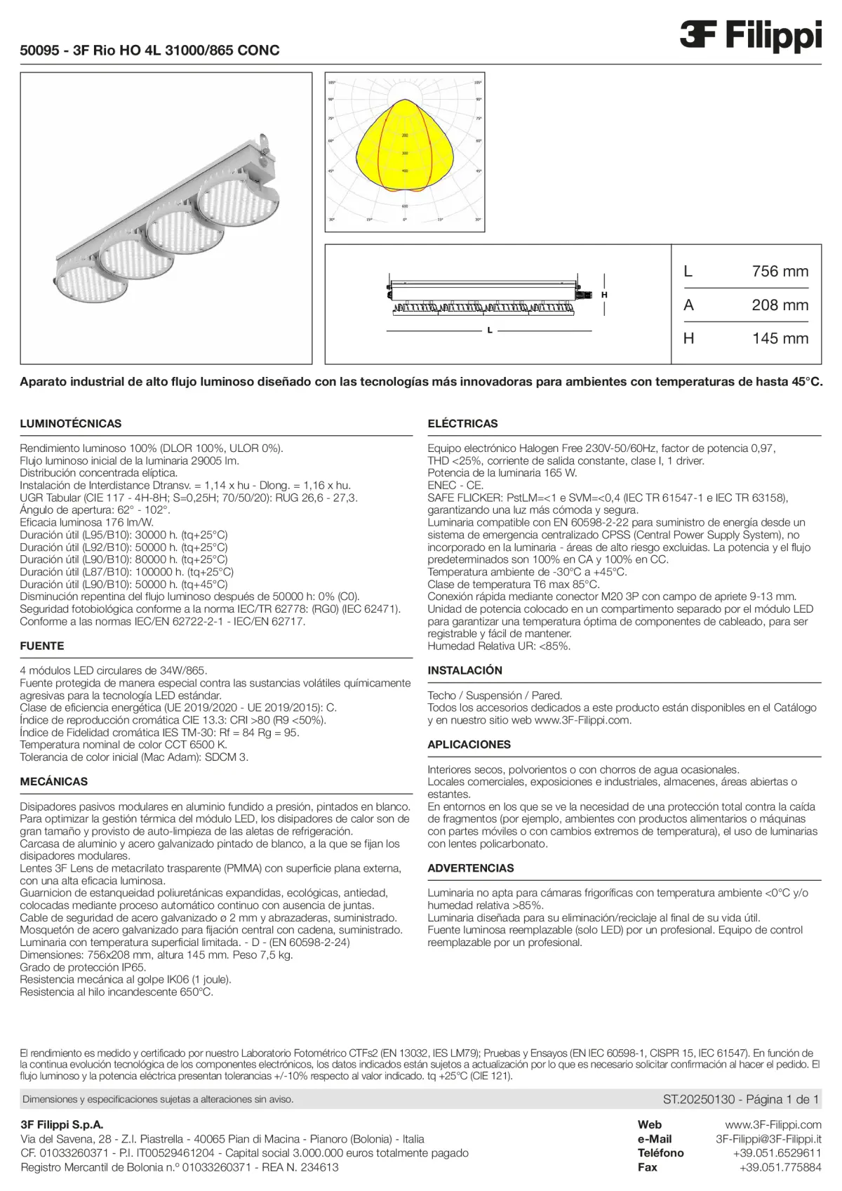 50095 - 3F Rio HO 4L 31000-865 CONC - Datasheet - es