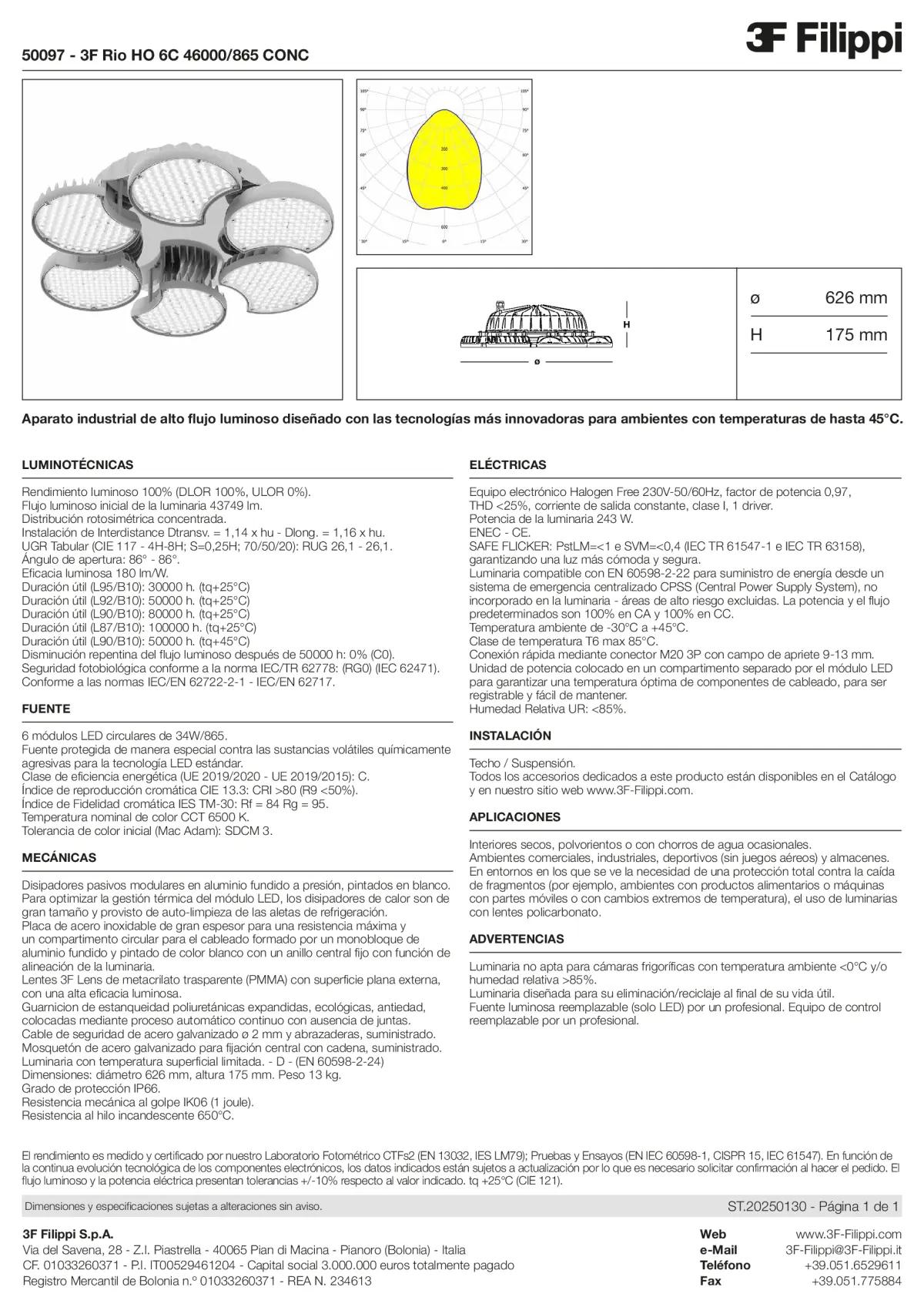 50097 - 3F Rio HO 6C 46000-865 CONC - Datasheet - es