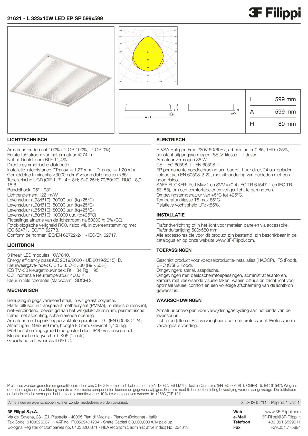 21621 - L 323x10W LED EP SP 599x599 - Datasheet - nl