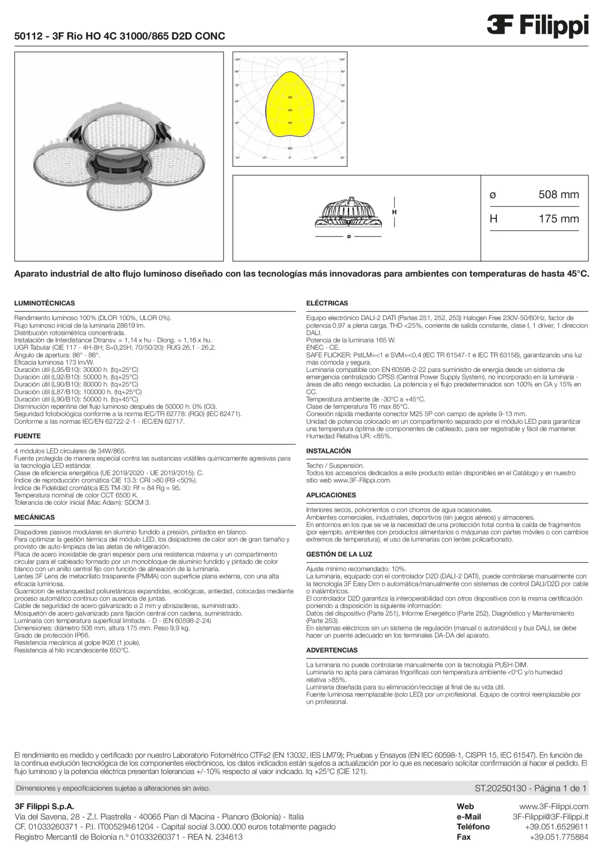 50112 - 3F Rio HO 4C 31000-865 D2D CONC - Datasheet - es