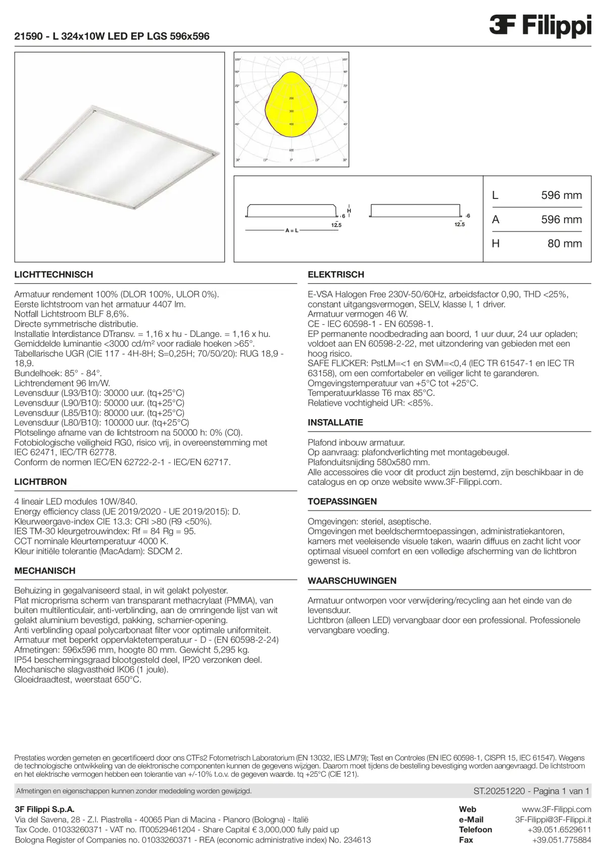 21590 - L 324x10W LED EP LGS 596x596 - Datasheet - nl