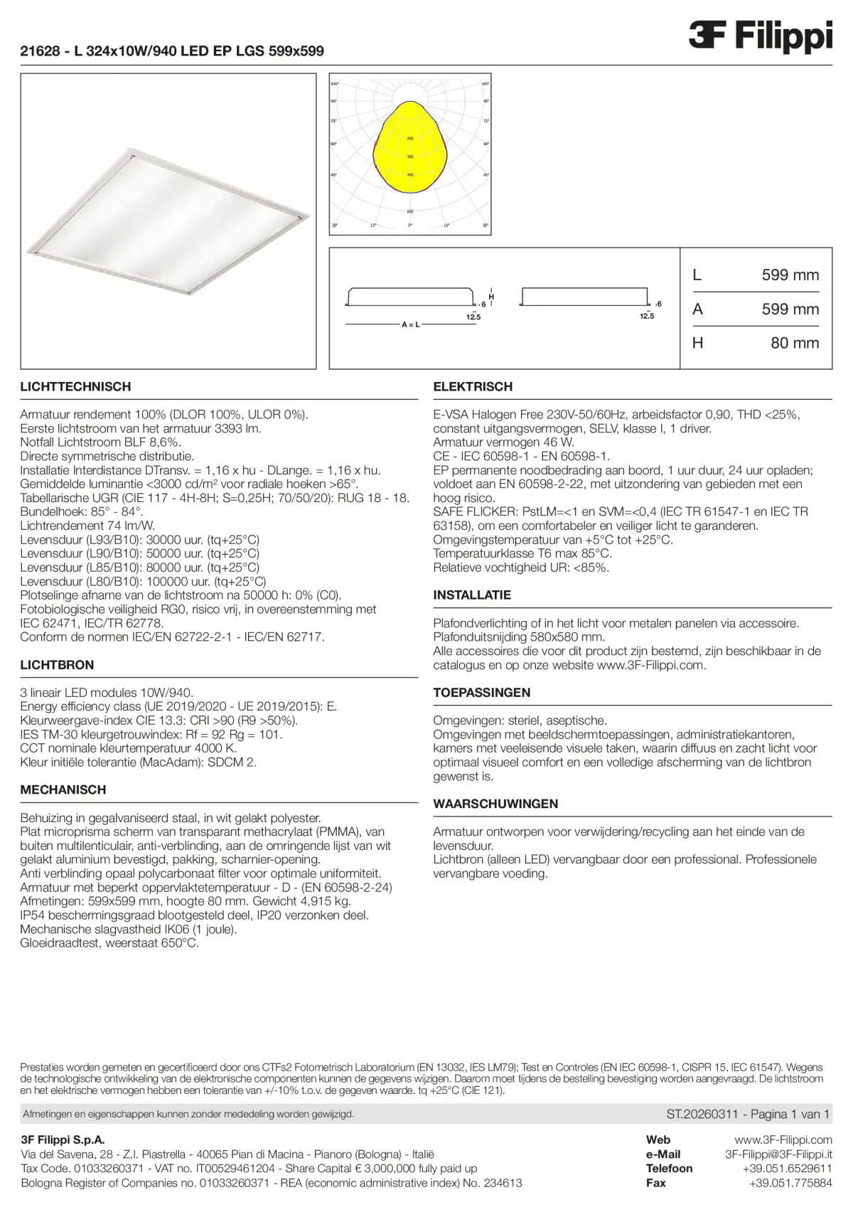 21628 - L 324x10W-940 LED EP LGS 599x599 - Datasheet - nl