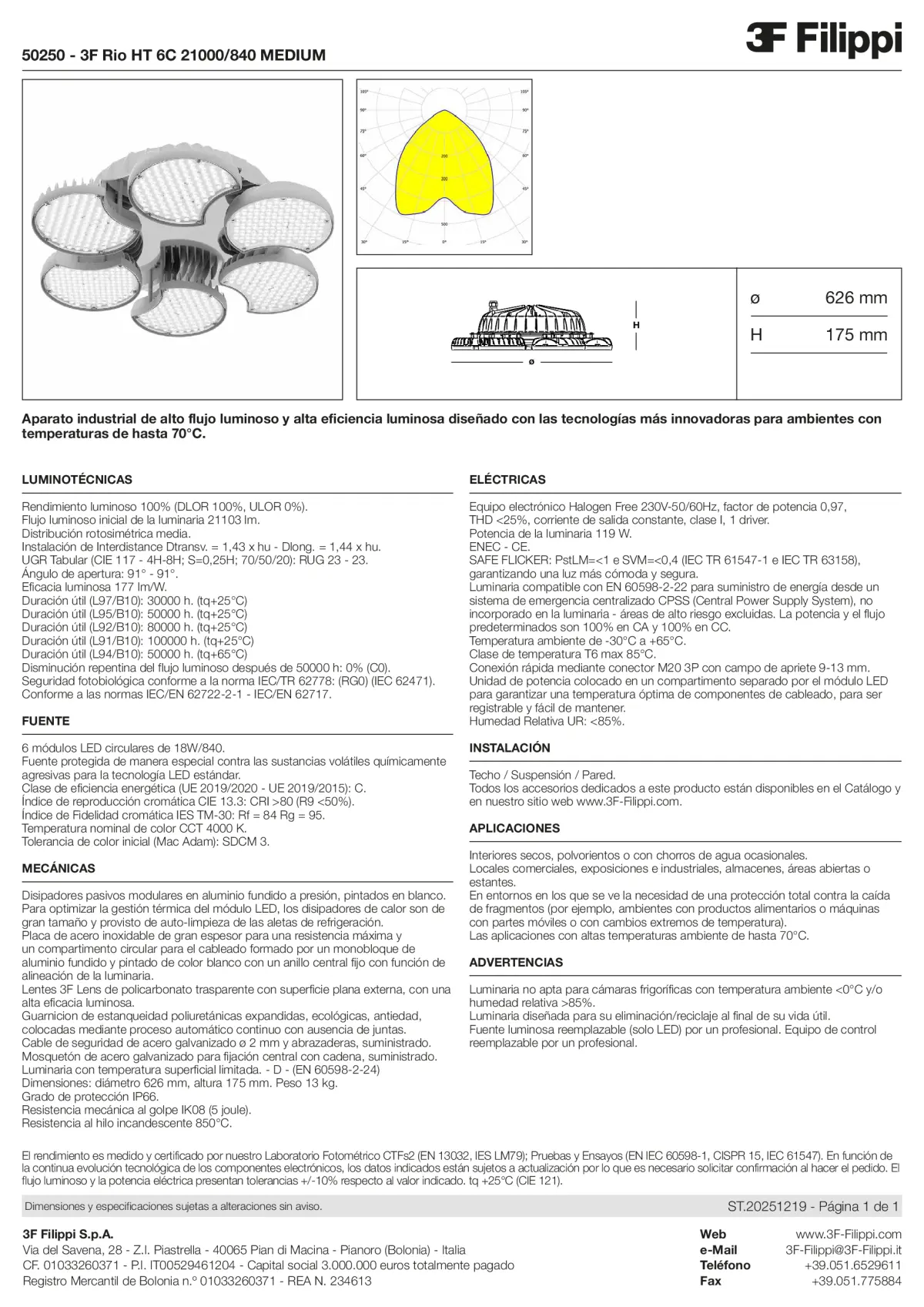 50250 - 3F Rio HT 6C 21000-840 MEDIUM - Datasheet - es