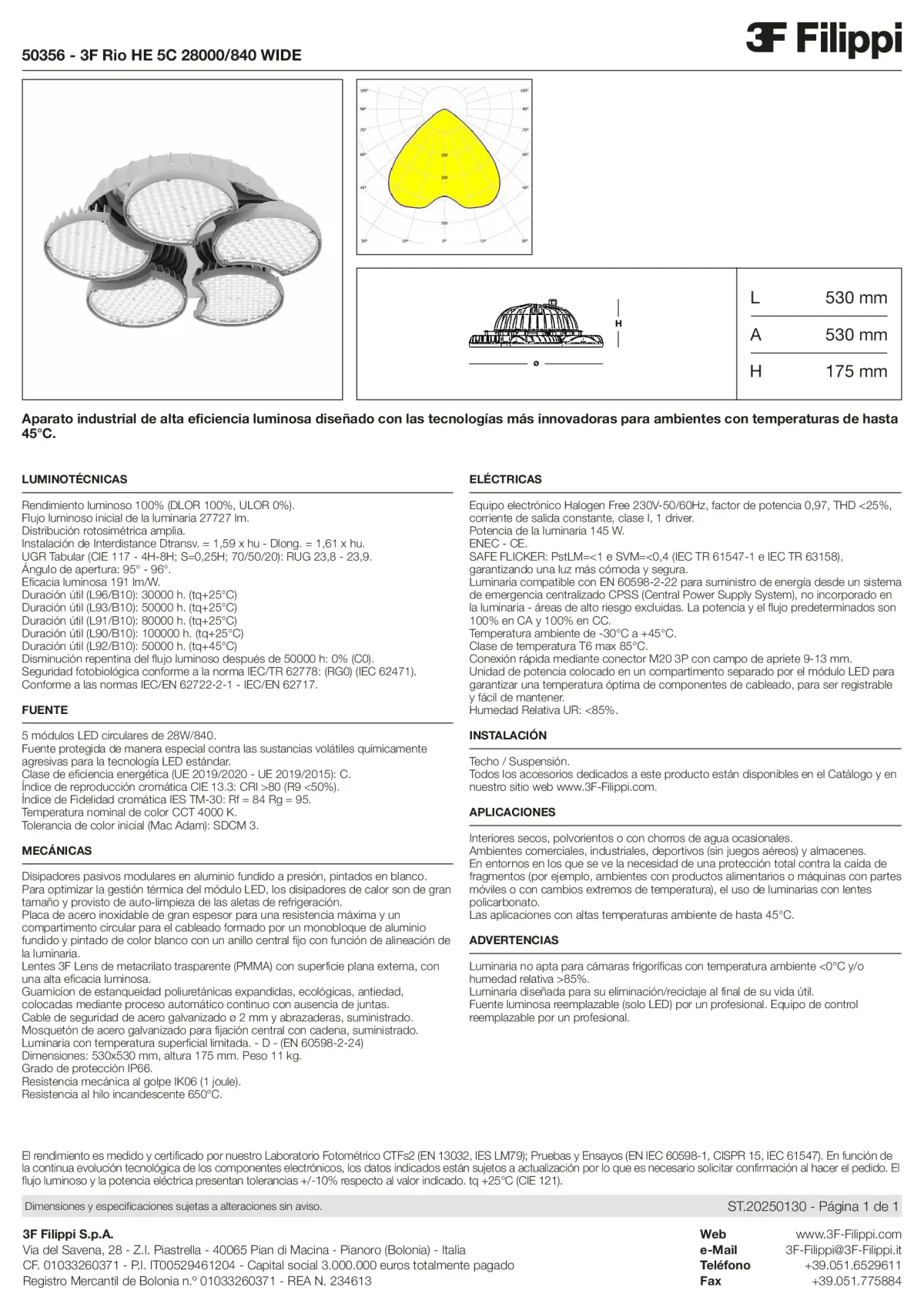 50356 - 3F Rio HE 5C 28000-840 WIDE - Datasheet - es