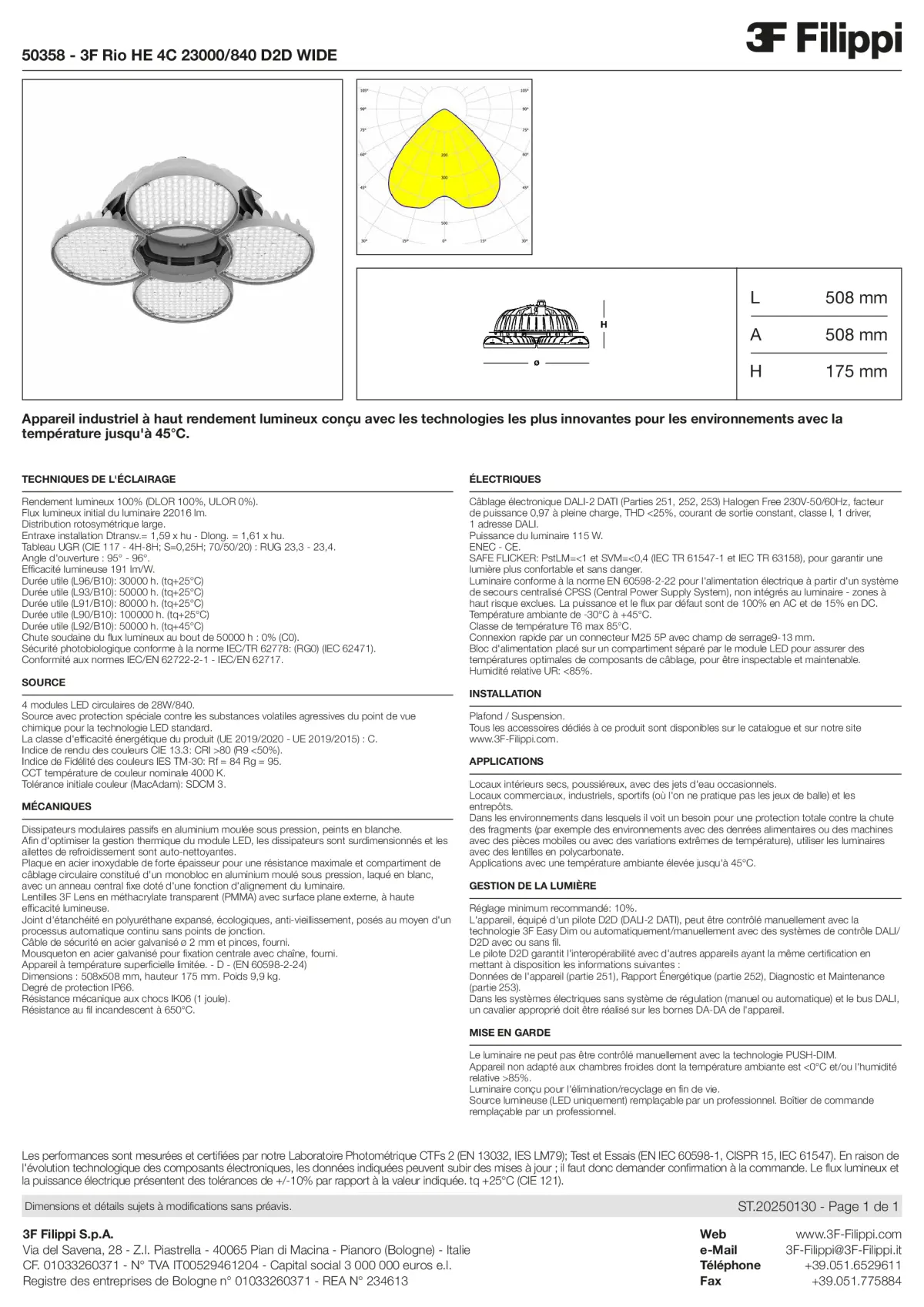 50358 - 3F Rio HE 4C 23000-840 D2D WIDE - Datasheet - fr