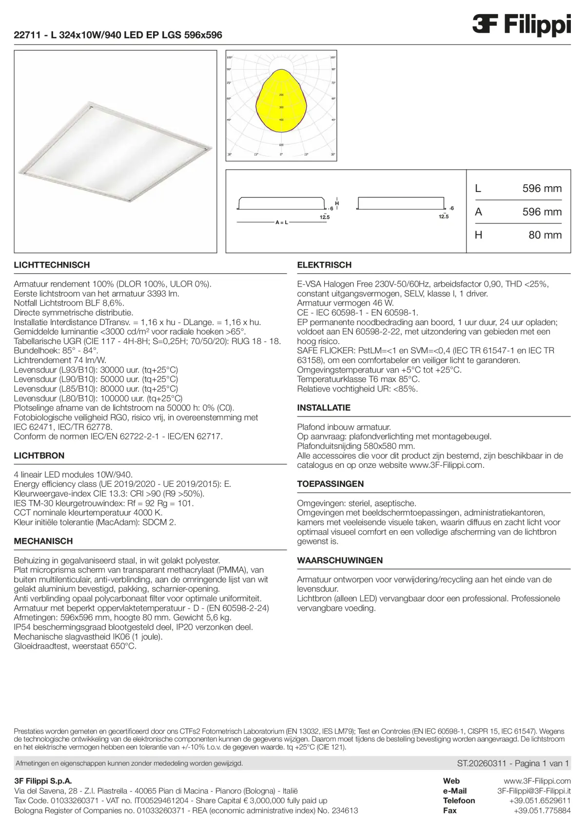 22711 - L 324x10W-940 LED EP LGS 596x596 - Datasheet - nl