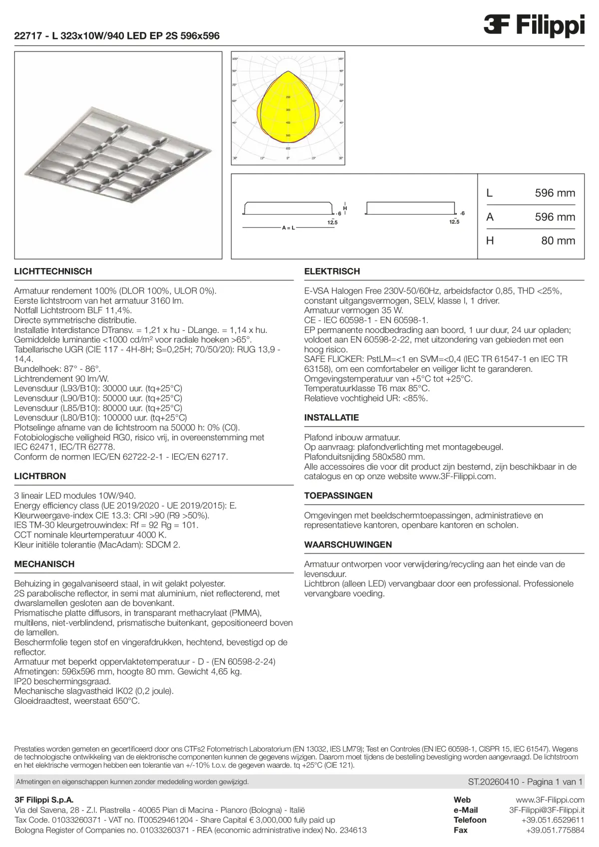 22717 - L 323x10W-940 LED EP 2S 596x596 - Datasheet - nl