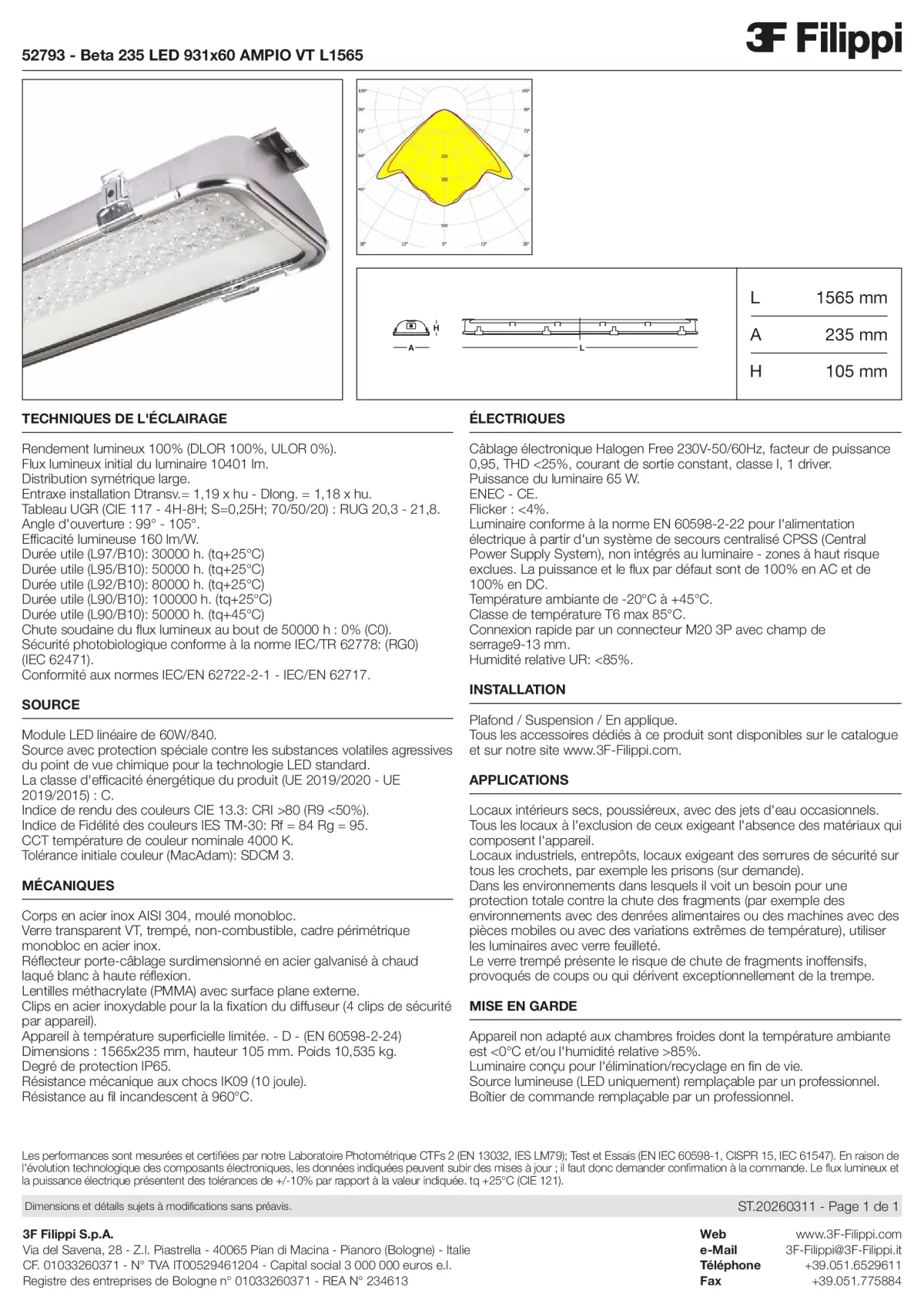 52793 - Beta 235 LED 931x60 AMPIO VT L1565 - Datasheet - fr
